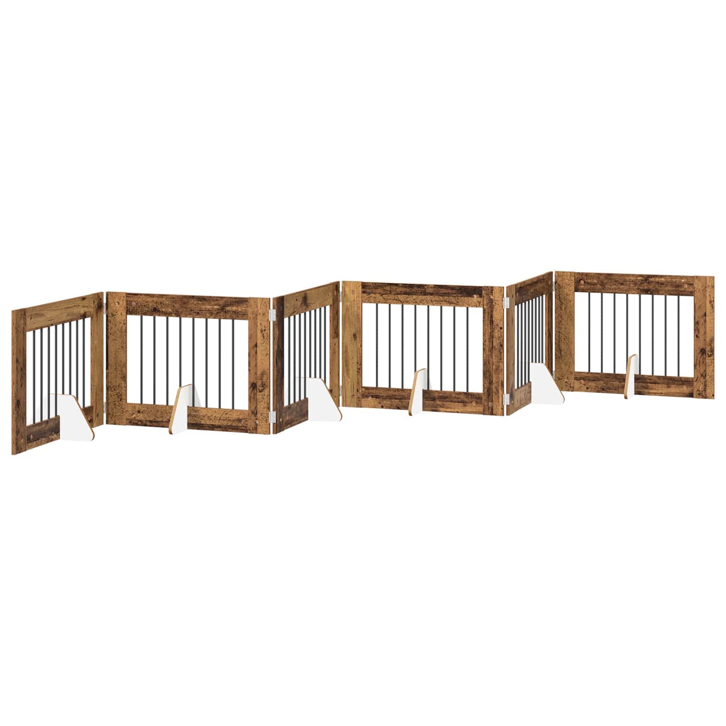 Hondenhekje met standaards 6 pcs Oud hout 80 x 60 cm is nu te koop bij PeponiXL, paradijselijk wonen!