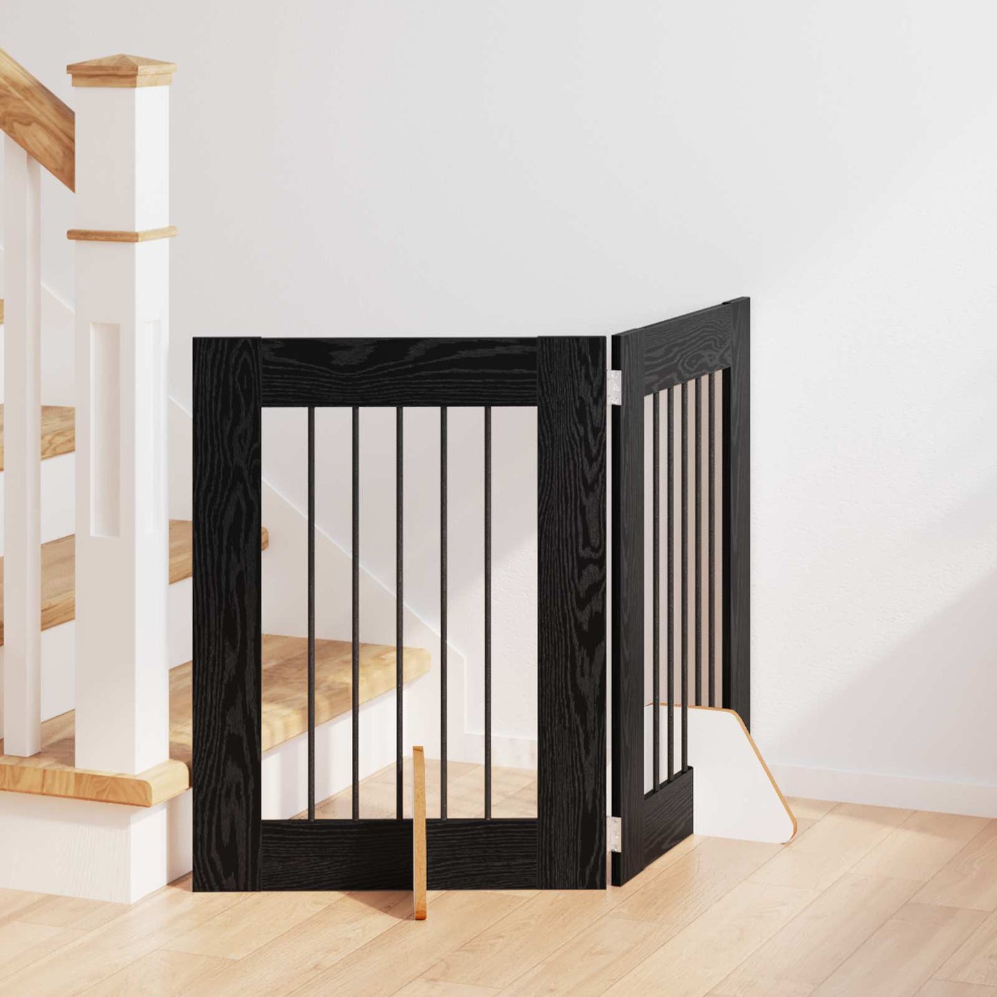 Hondenhekje met standaards 2 pcs Zwart eiken 60 x 60 cm is nu te koop bij PeponiXL, paradijselijk wonen!