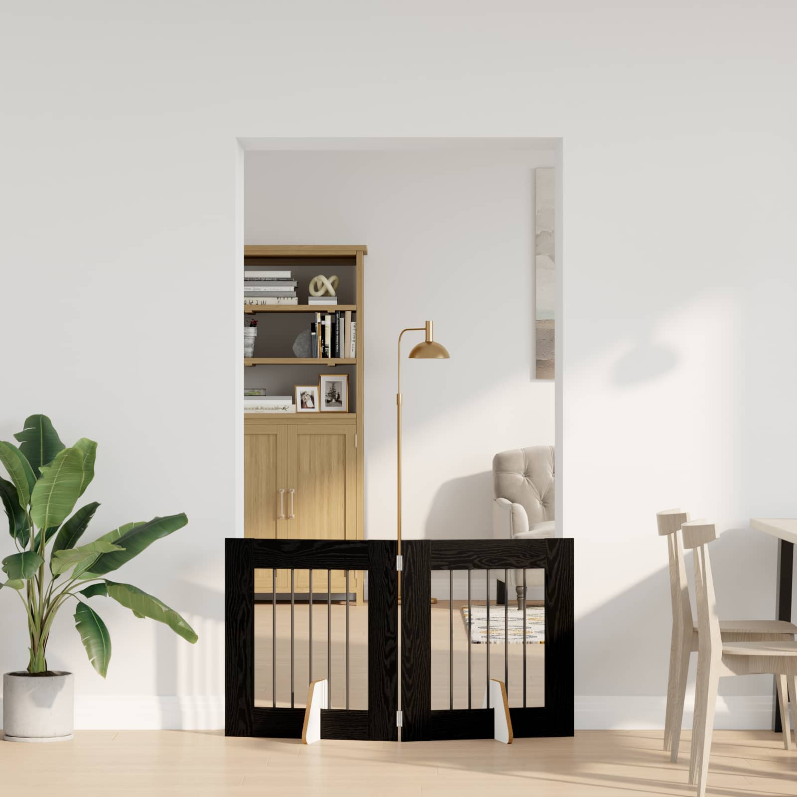 Hondenhekje met standaards 2 pcs Zwart eiken 60 x 60 cm is nu te koop bij PeponiXL, paradijselijk wonen!
