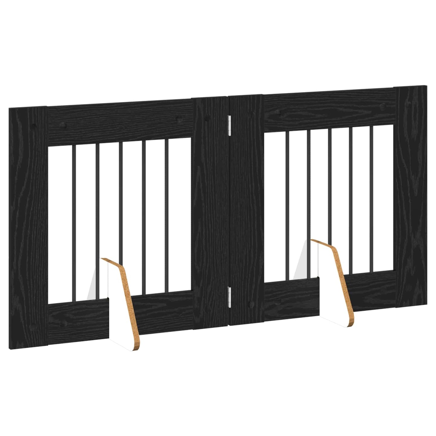 Hondenhekje met standaards 2 pcs Zwart eiken 60 x 60 cm is nu te koop bij PeponiXL, paradijselijk wonen!
