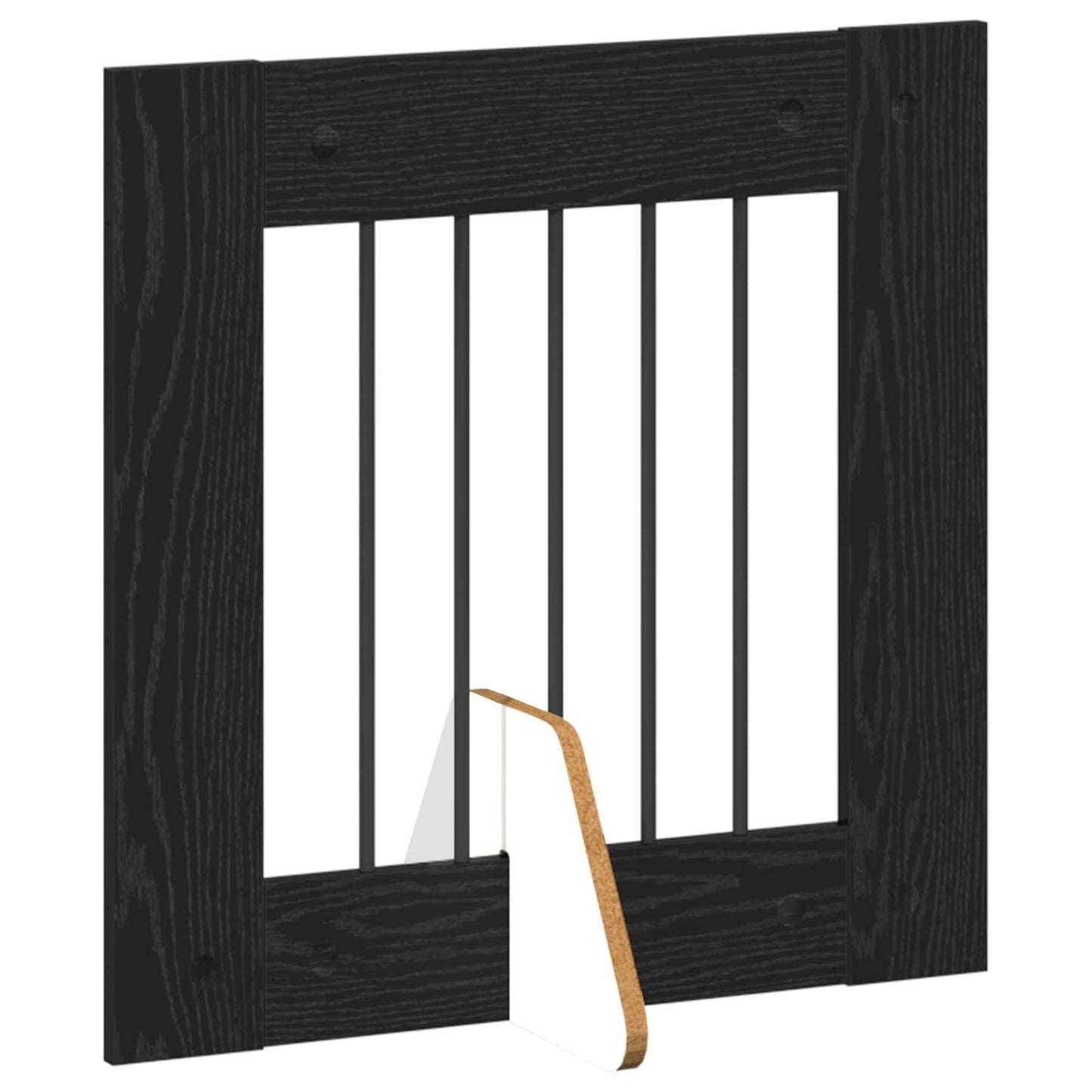 Hondenhekje met standaards 2 pcs Zwart eiken 60 x 60 cm is nu te koop bij PeponiXL, paradijselijk wonen!