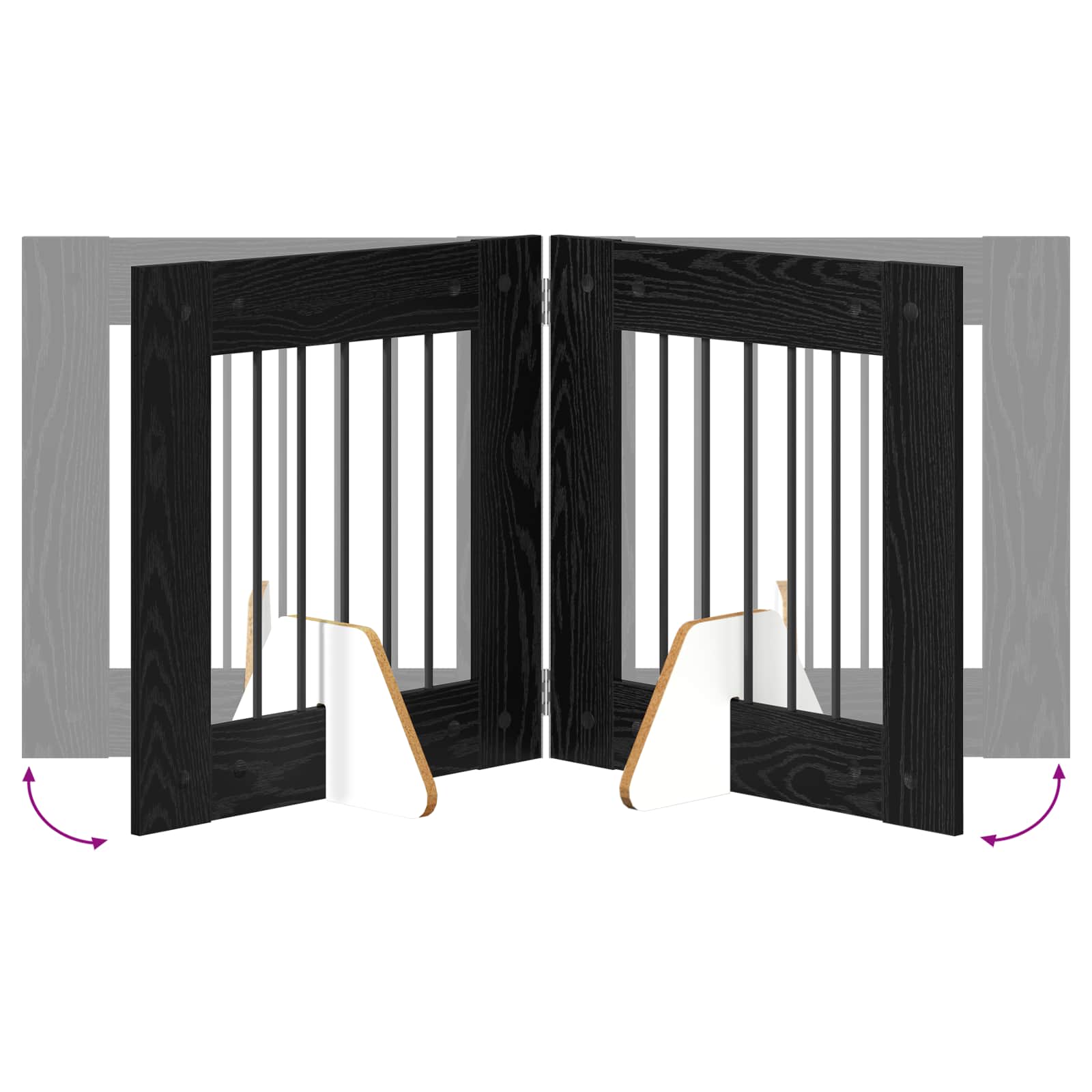 Hondenhekje met standaards 2 pcs Zwart eiken 60 x 60 cm is nu te koop bij PeponiXL, paradijselijk wonen!