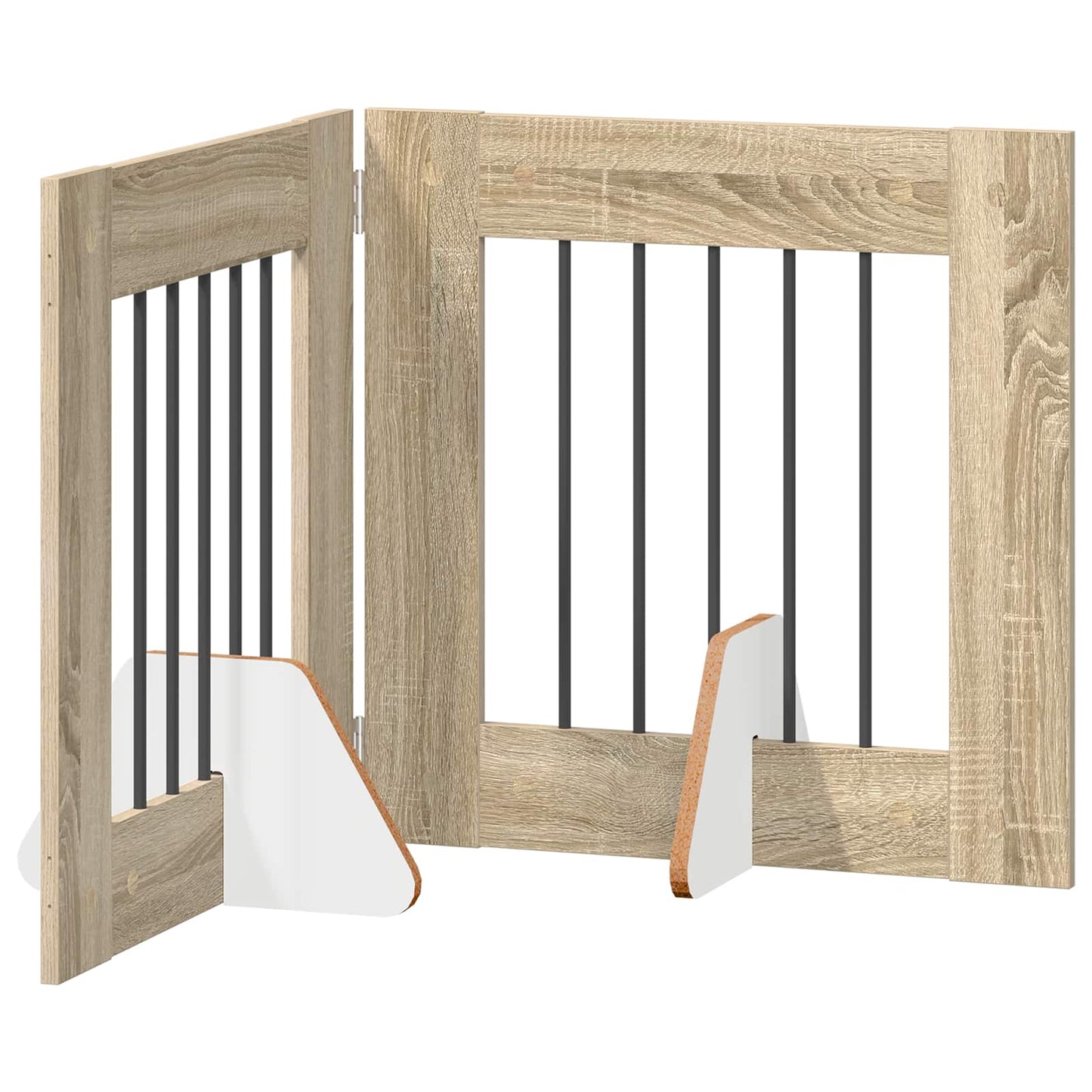 Opvouwbaar hondenhek met standaards 2 pcs Sonoma Eiken 120,5 cm is nu te koop bij PeponiXL, paradijselijk wonen!