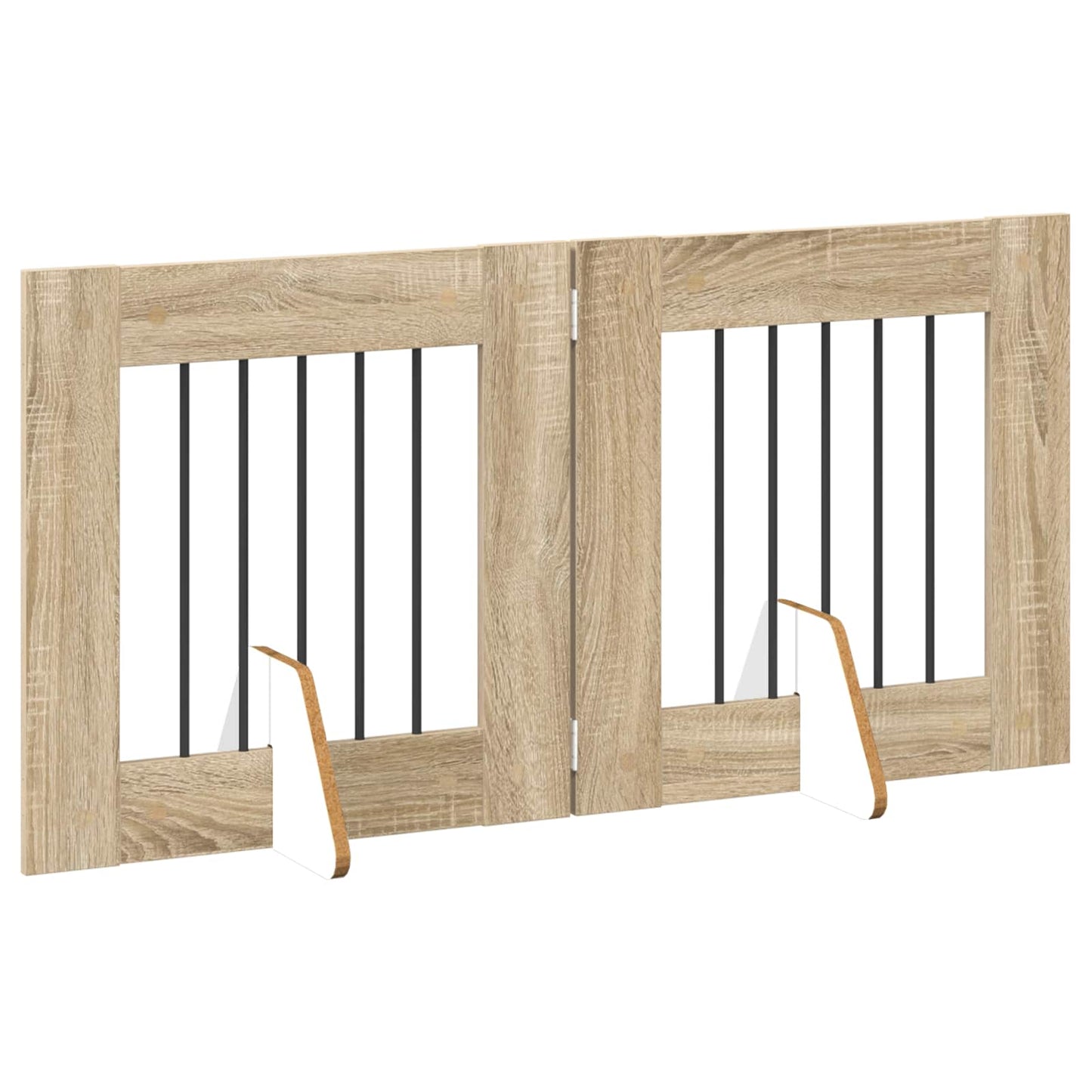 Opvouwbaar hondenhek met standaards 2 pcs Sonoma Eiken 120,5 cm is nu te koop bij PeponiXL, paradijselijk wonen!