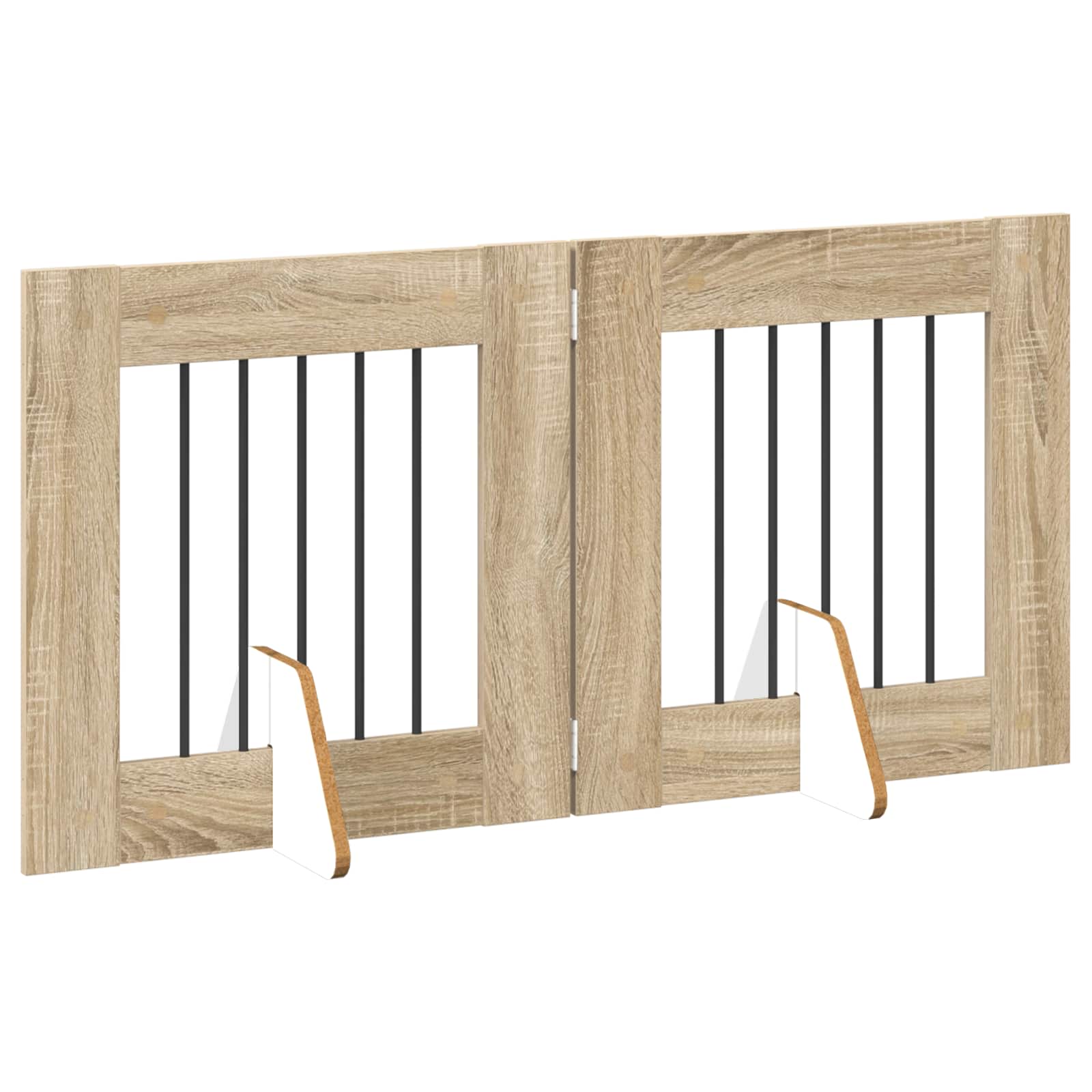 Opvouwbaar hondenhek met standaards 2 pcs Sonoma Eiken 120,5 cm is nu te koop bij PeponiXL, paradijselijk wonen!