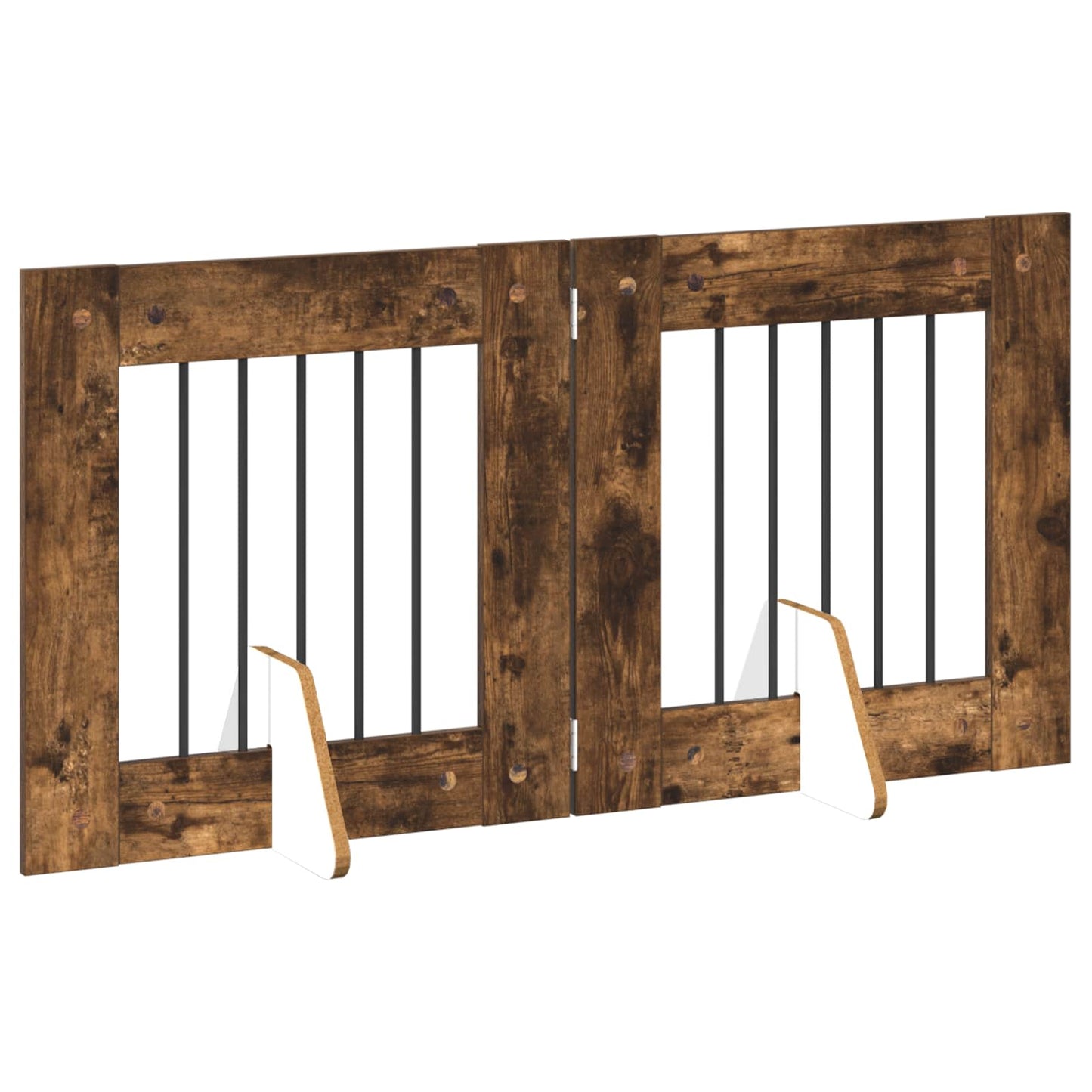 Hondenhekje met standaards 2 pcs Gerookt eiken 60 x 60 cm is nu te koop bij PeponiXL, paradijselijk wonen!