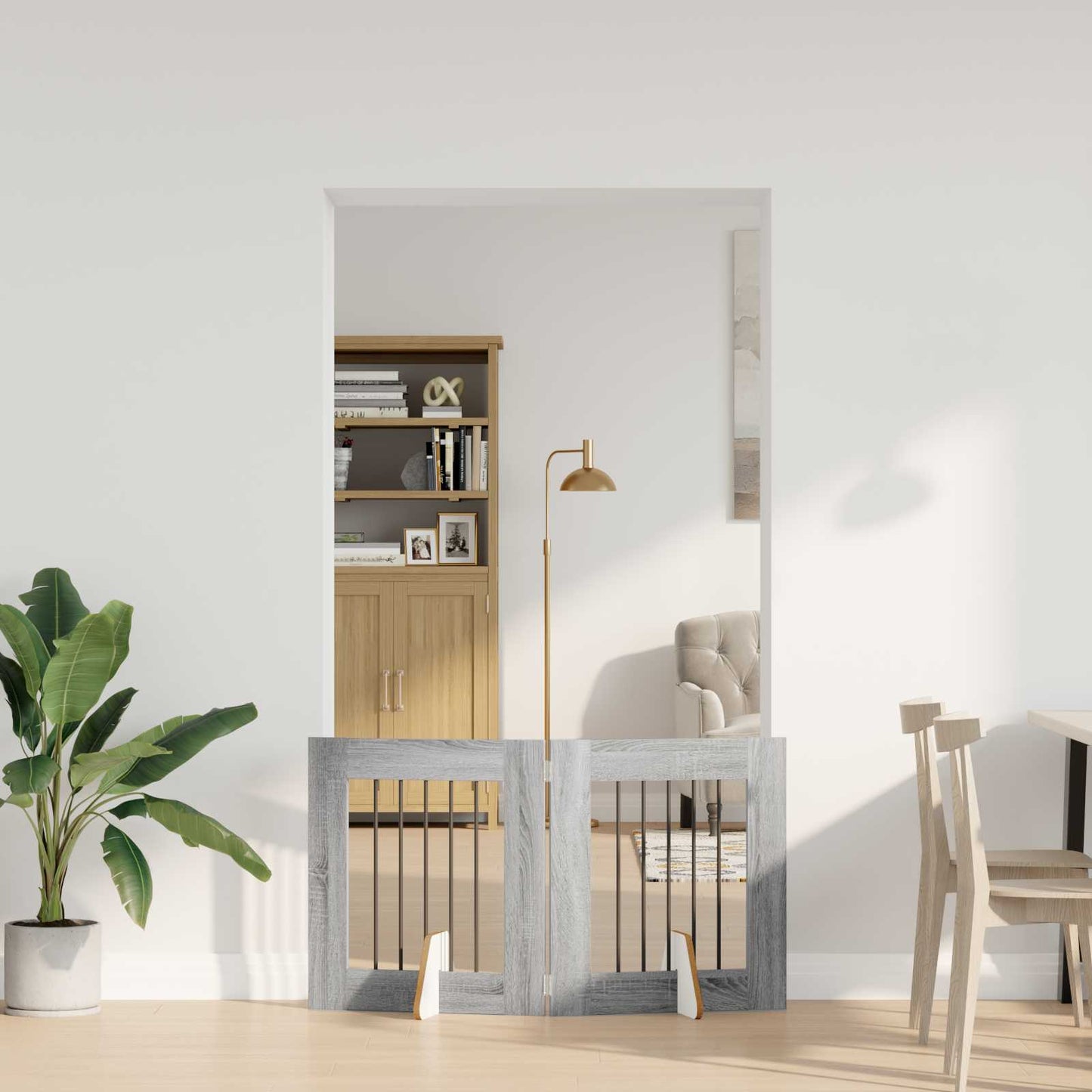 Hondenhekje met standaards 2 pcs Grijs sonoma 60 x 60 cm is nu te koop bij PeponiXL, paradijselijk wonen!