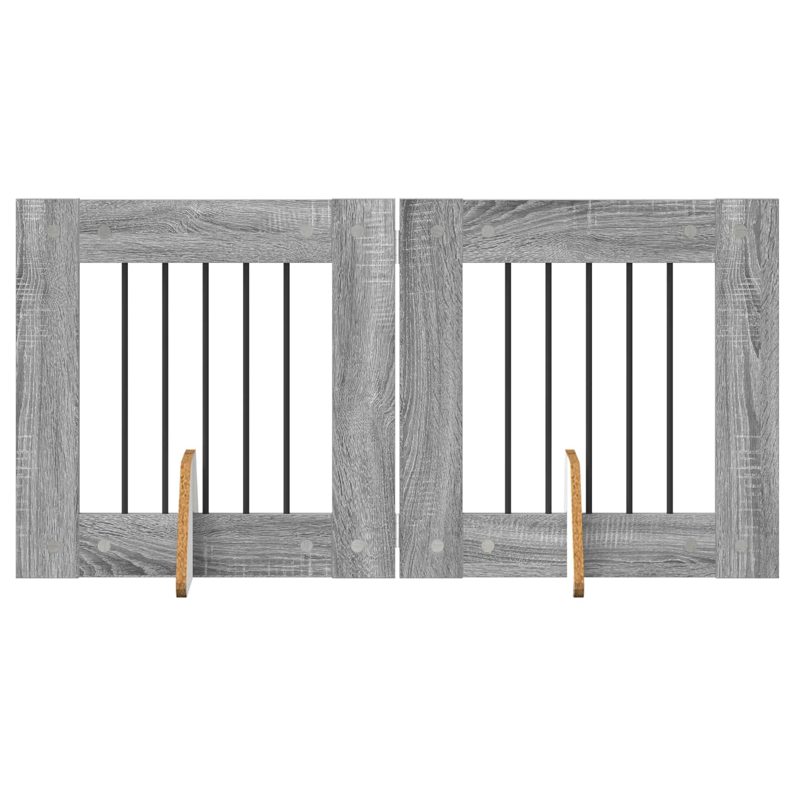Hondenhekje met standaards 2 pcs Grijs sonoma 60 x 60 cm is nu te koop bij PeponiXL, paradijselijk wonen!