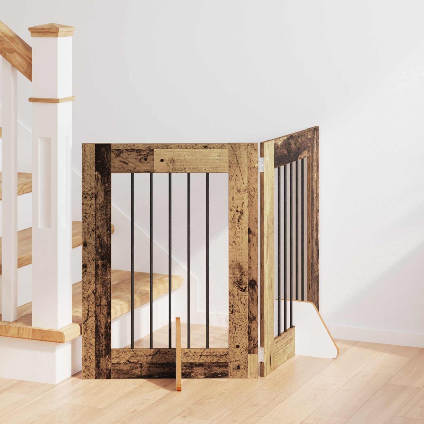 Hondenhekje met standaards 2 pcs Oud hout 60 x 60 cm is nu te koop bij PeponiXL, paradijselijk wonen!