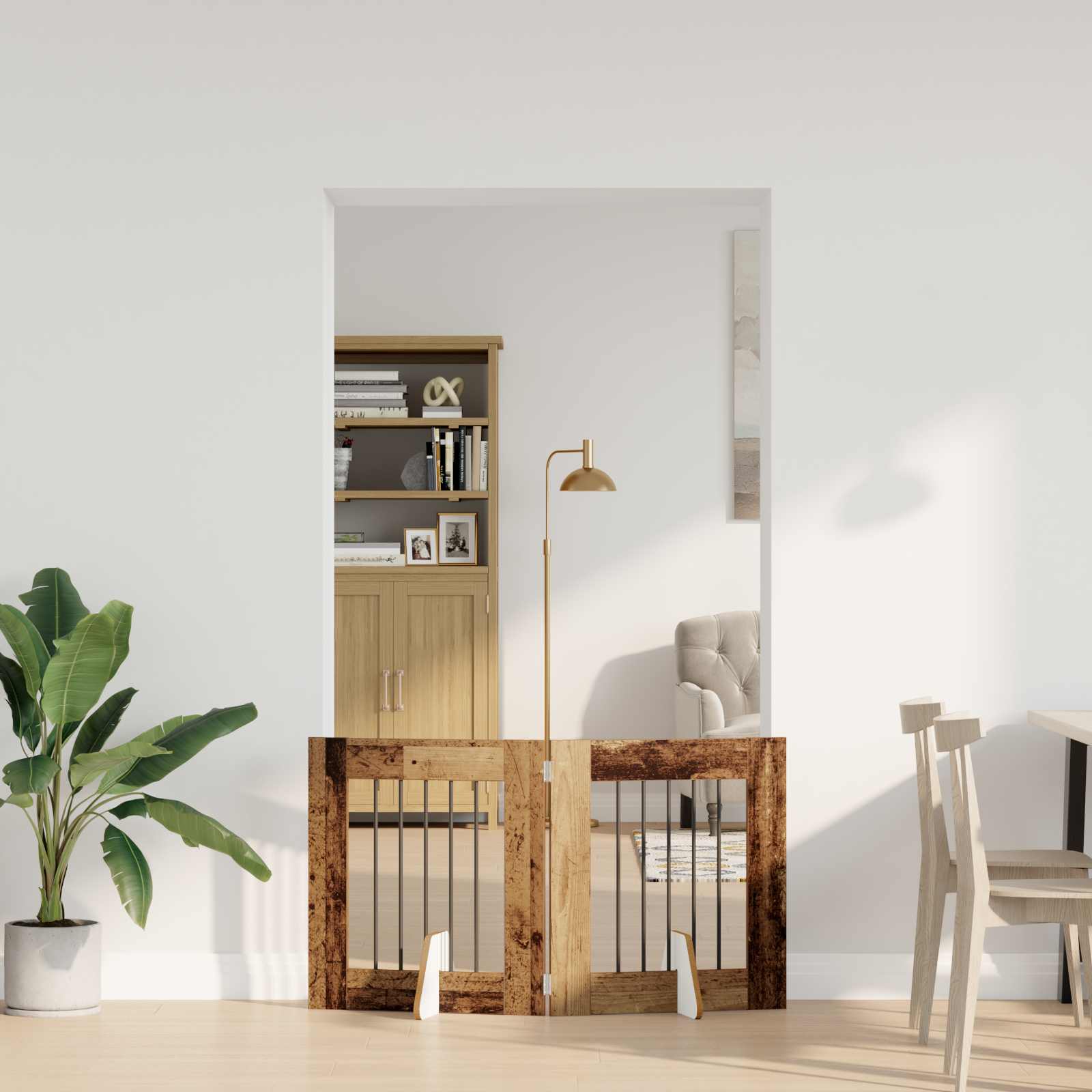 Hondenhekje met standaards 2 pcs Oud hout 60 x 60 cm is nu te koop bij PeponiXL, paradijselijk wonen!