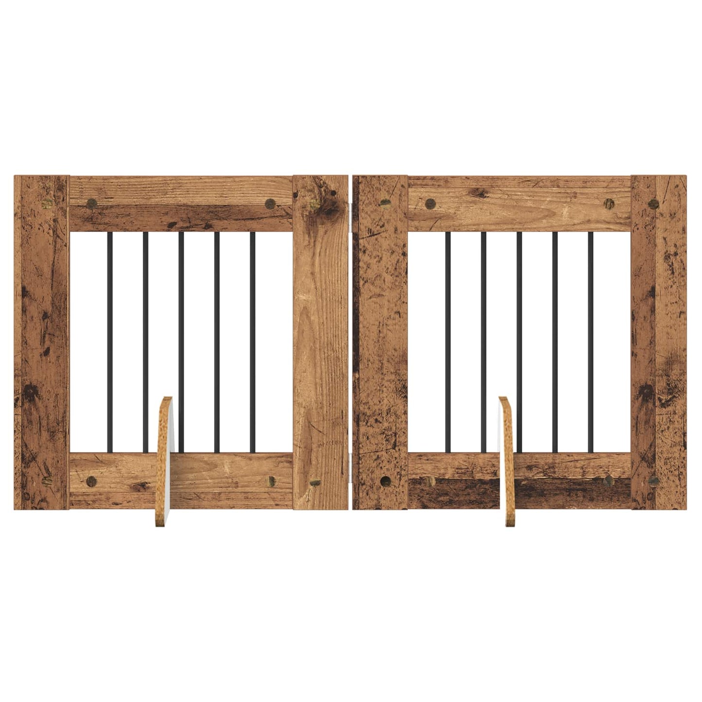 Hondenhekje met standaards 2 pcs Oud hout 60 x 60 cm is nu te koop bij PeponiXL, paradijselijk wonen!