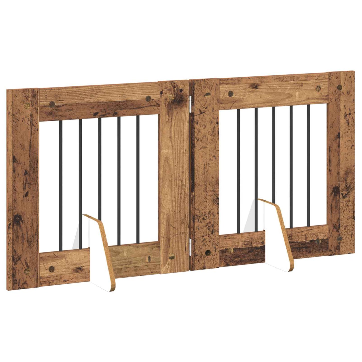 Hondenhekje met standaards 2 pcs Oud hout 60 x 60 cm is nu te koop bij PeponiXL, paradijselijk wonen!