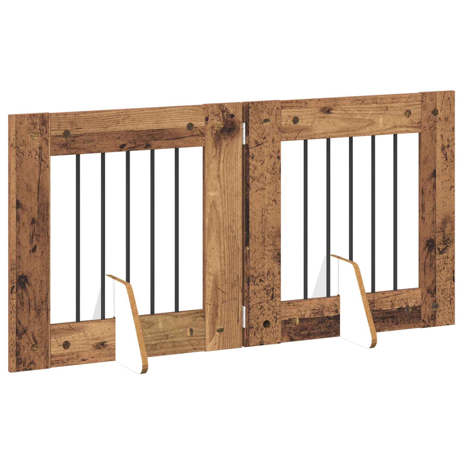 Hondenhekje met standaards 2 pcs Oud hout 60 x 60 cm is nu te koop bij PeponiXL, paradijselijk wonen!