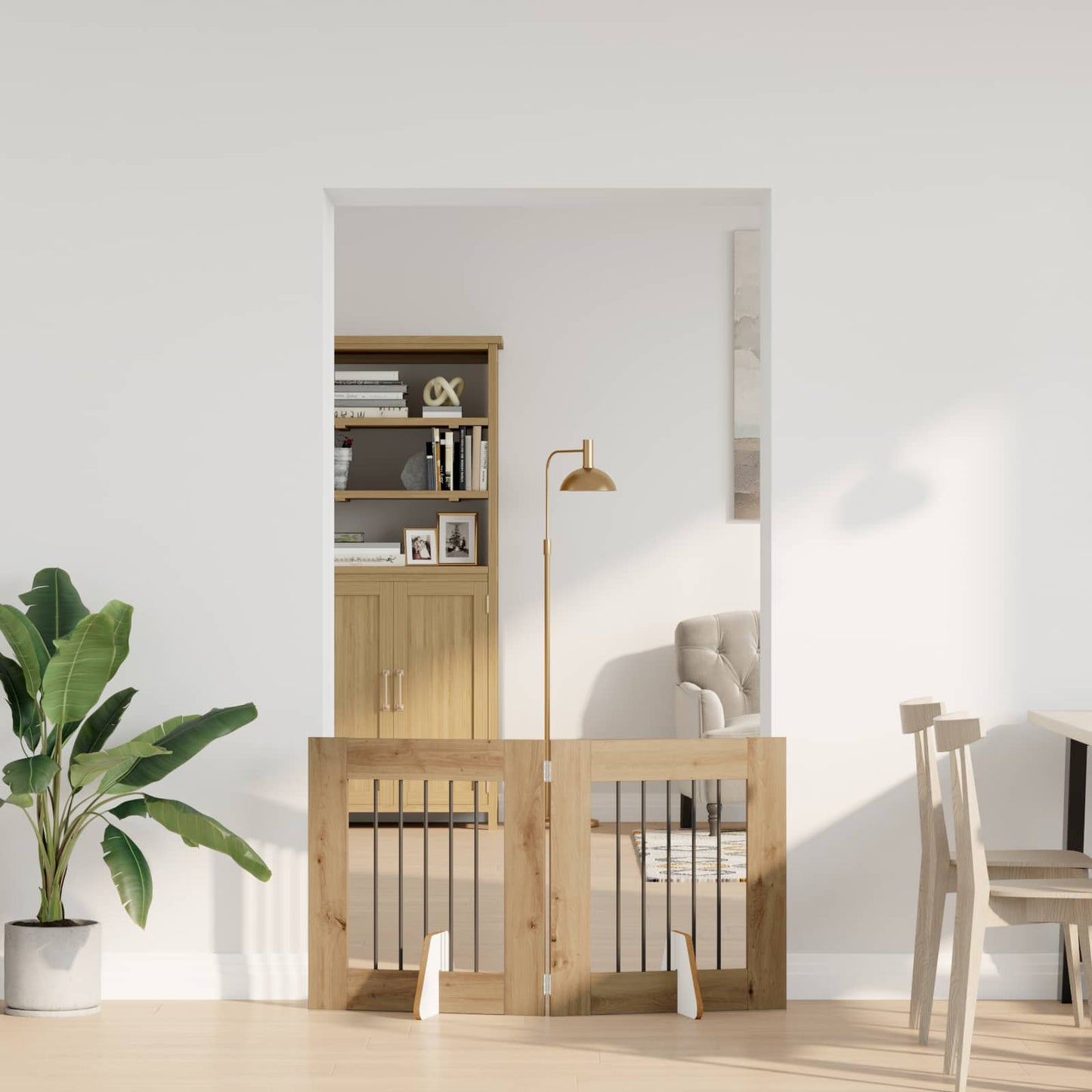 Opvouwbaar hondenhek met standaards 2 pcs Artisanaal eiken is nu te koop bij PeponiXL, paradijselijk wonen!