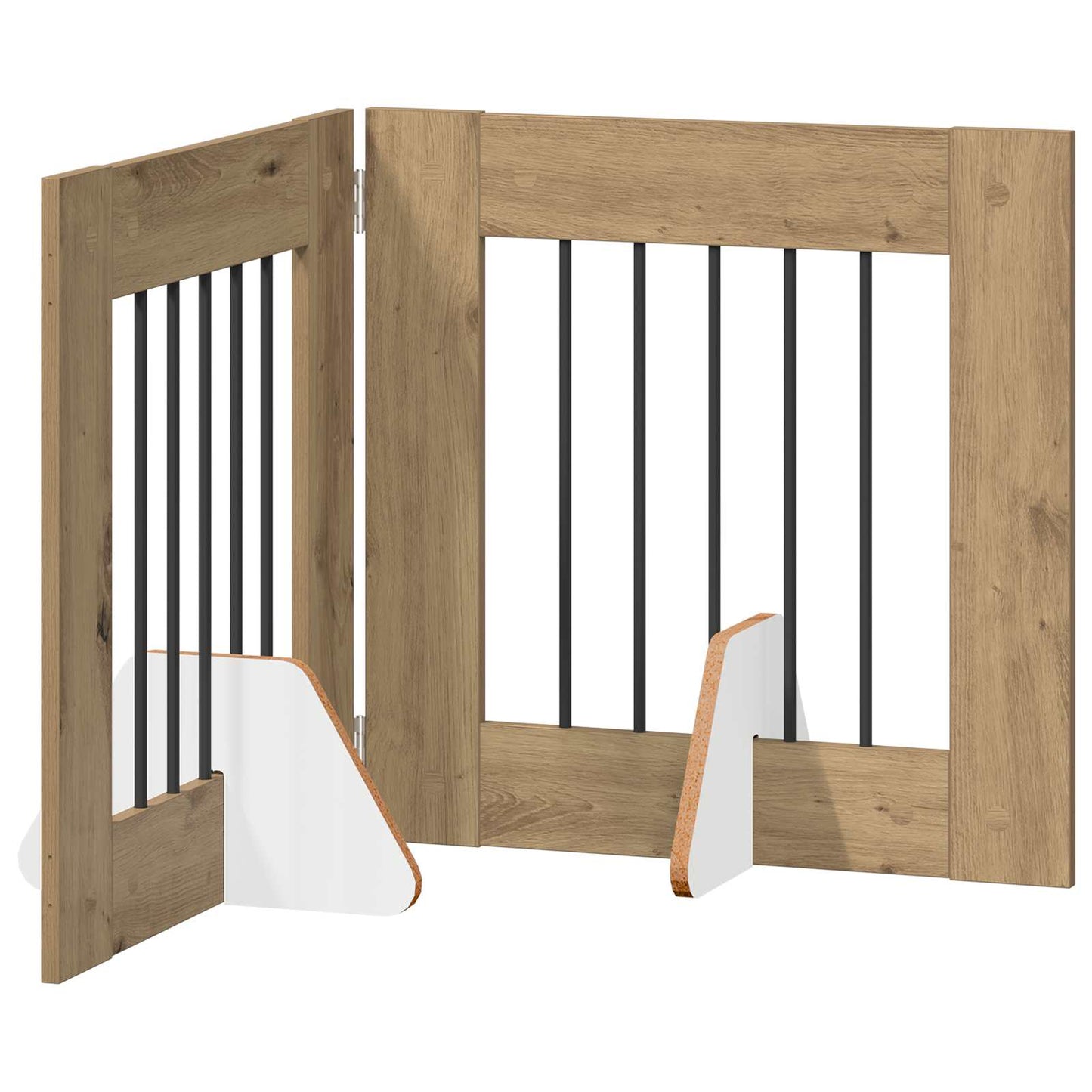 Opvouwbaar hondenhek met standaards 2 pcs Artisanaal eiken is nu te koop bij PeponiXL, paradijselijk wonen!