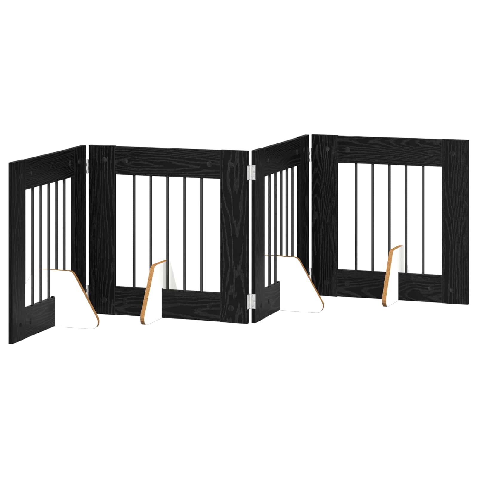 Hondenhekje met standaards 4 pcs Zwart eiken 60 x 60 cm is nu te koop bij PeponiXL, paradijselijk wonen!