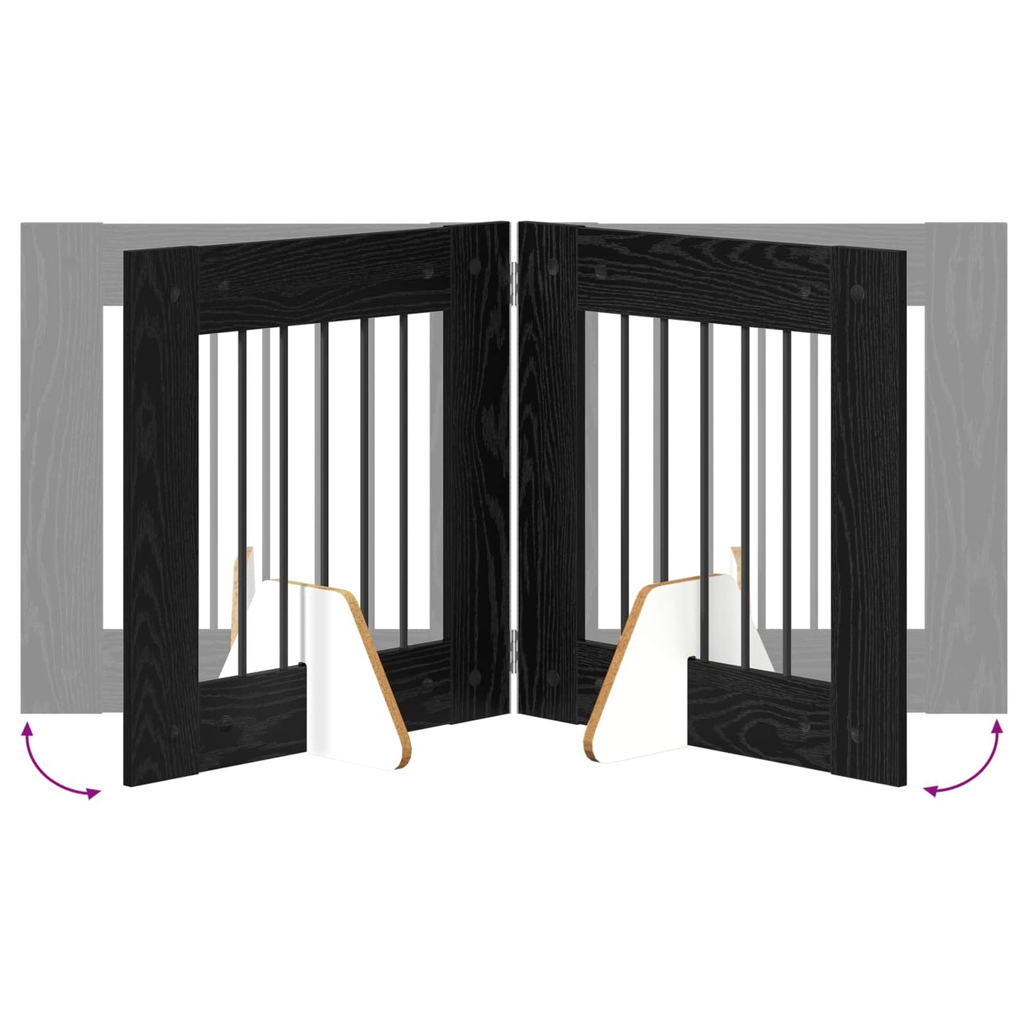 Hondenhekje met standaards 4 pcs Zwart eiken 60 x 60 cm is nu te koop bij PeponiXL, paradijselijk wonen!