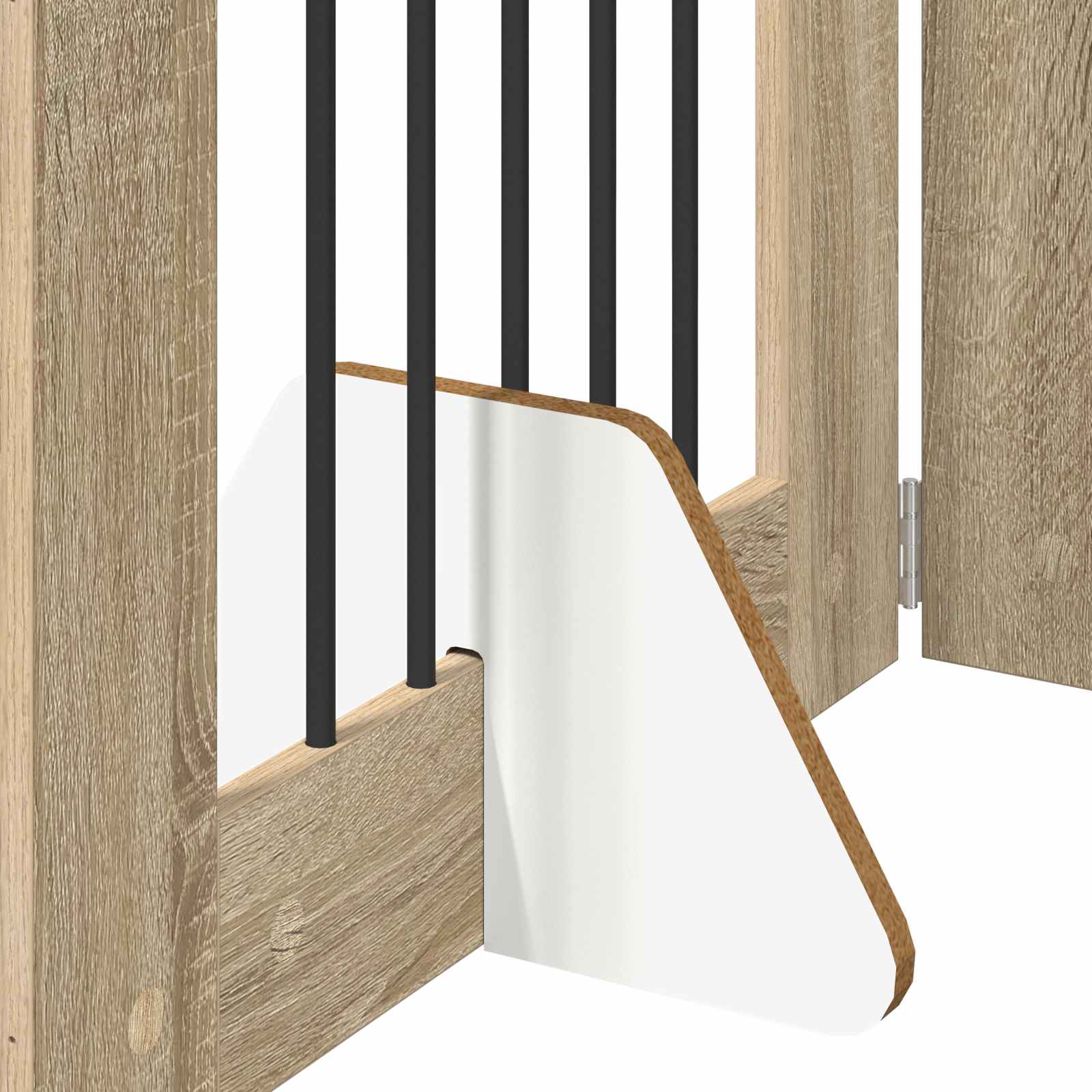 Opvouwbaar hondenhek met standaards 4 pcs Sonoma Eiken 241 cm is nu te koop bij PeponiXL, paradijselijk wonen!