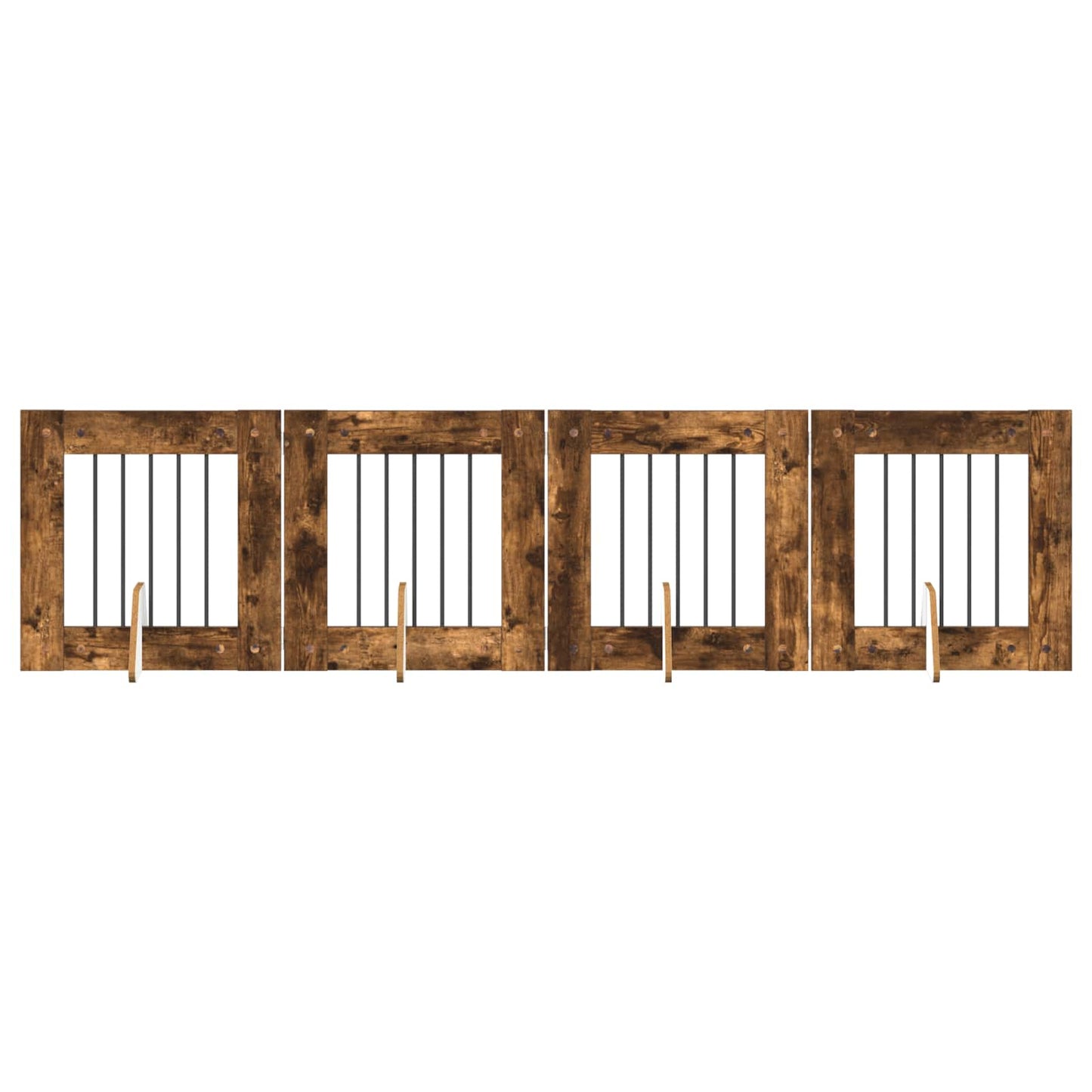 Hondenhekje met standaards 4 pcs Gerookt eiken 60 x 60 cm is nu te koop bij PeponiXL, paradijselijk wonen!