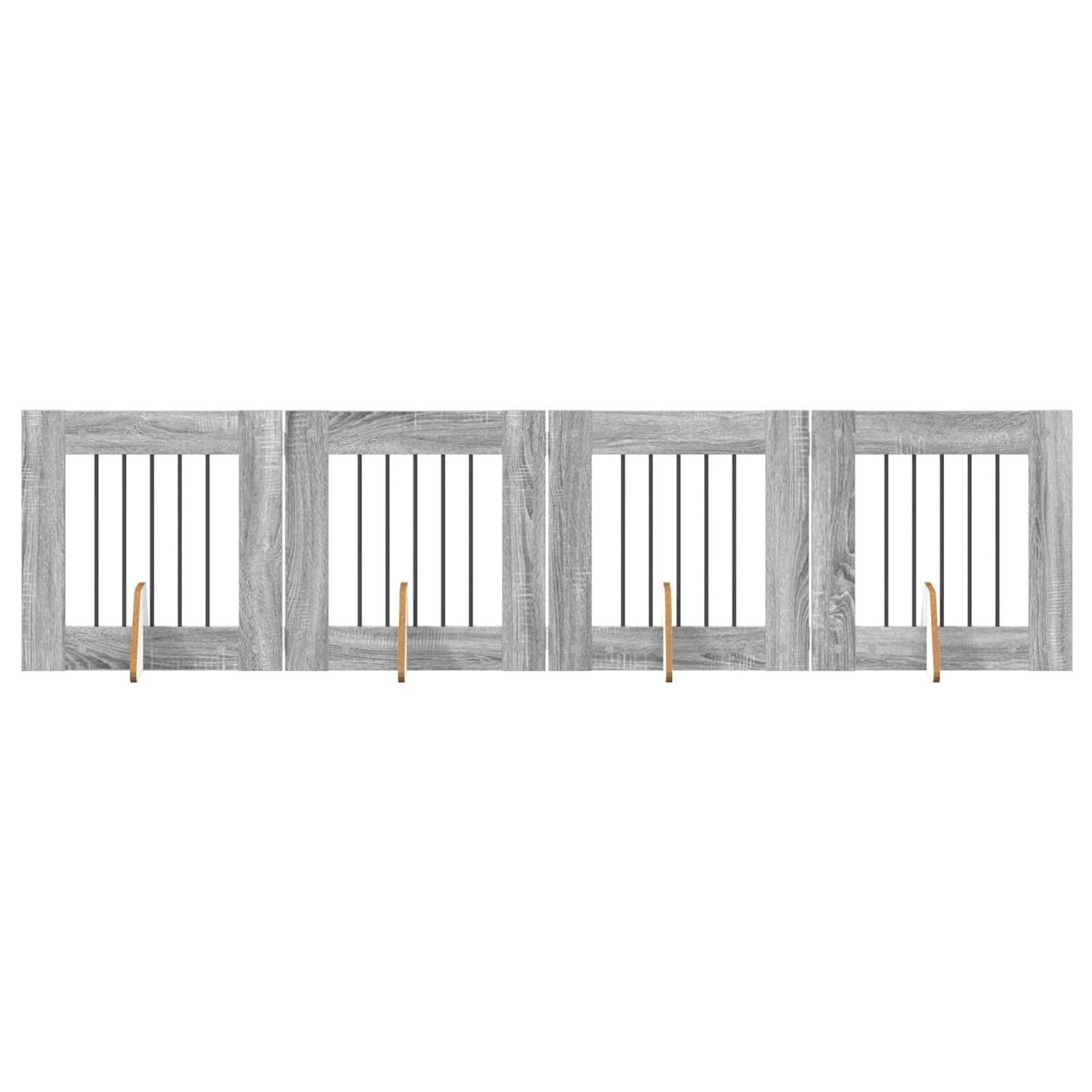 Hondenhekje met standaards 4 pcs Grijs sonoma 60 x 60 cm is nu te koop bij PeponiXL, paradijselijk wonen!