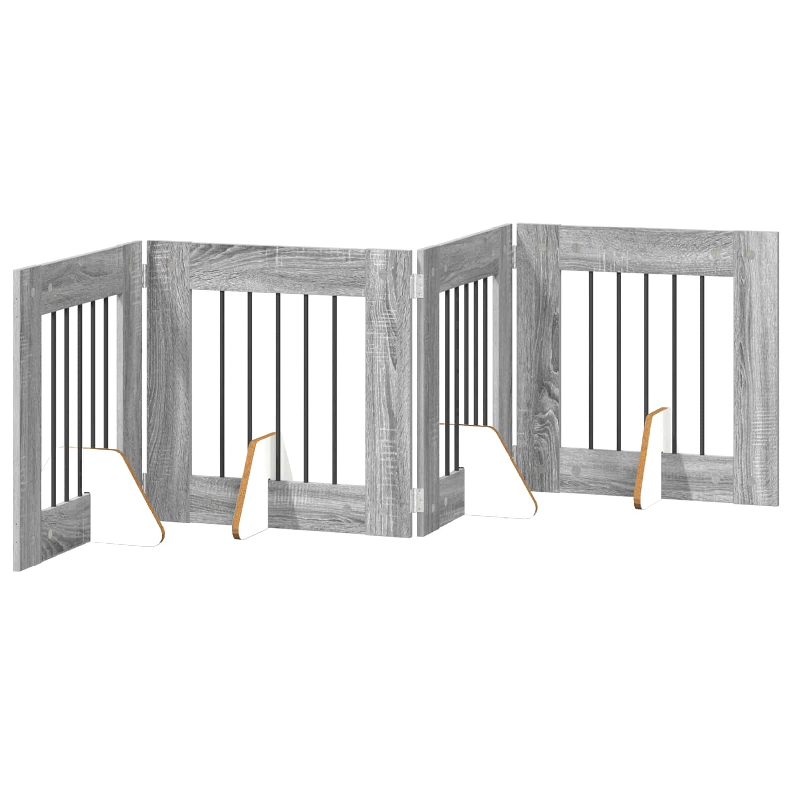 Hondenhekje met standaards 4 pcs Grijs sonoma 60 x 60 cm is nu te koop bij PeponiXL, paradijselijk wonen!