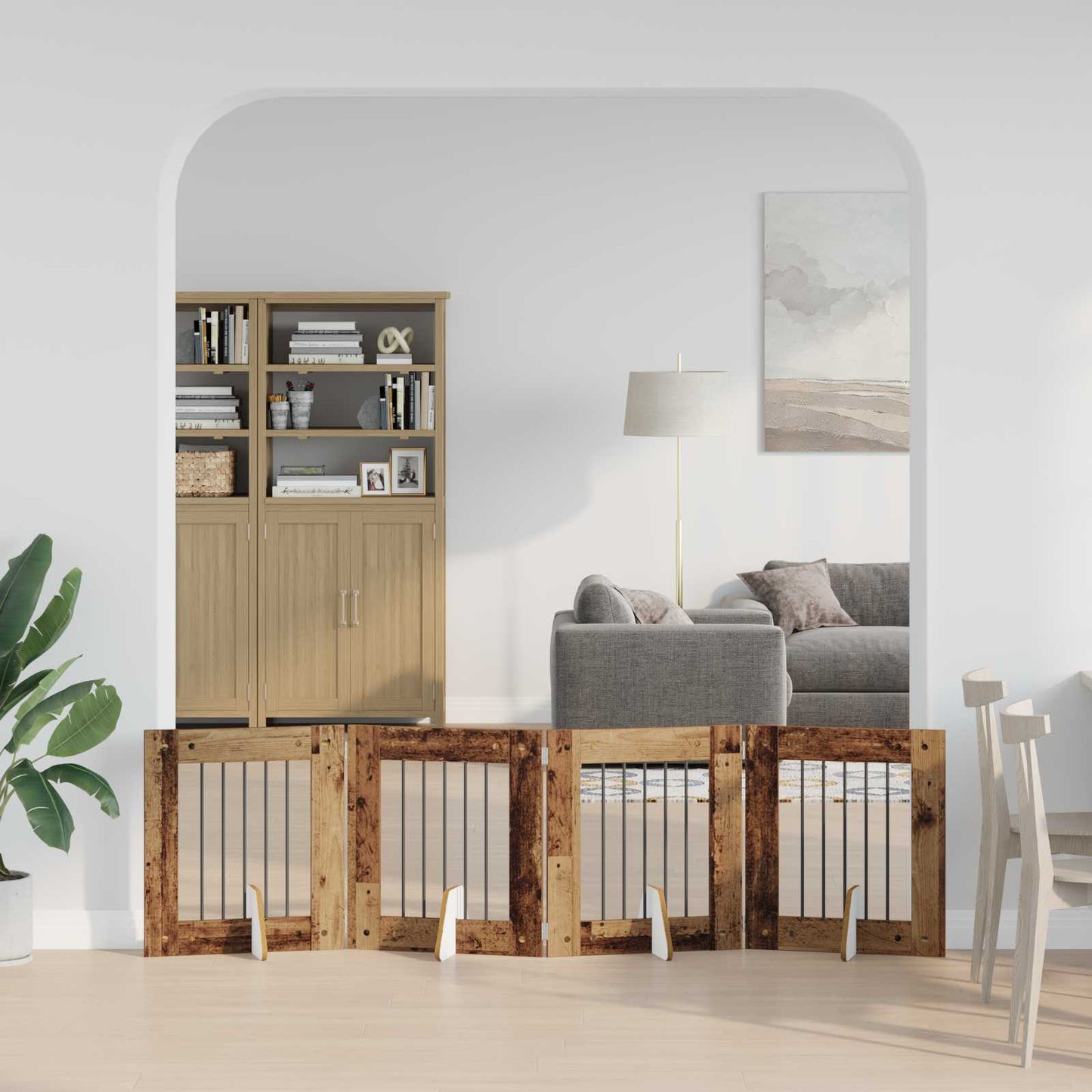 Hondenhekje met standaards 4 pcs Oud hout 60 x 60 cm is nu te koop bij PeponiXL, paradijselijk wonen!