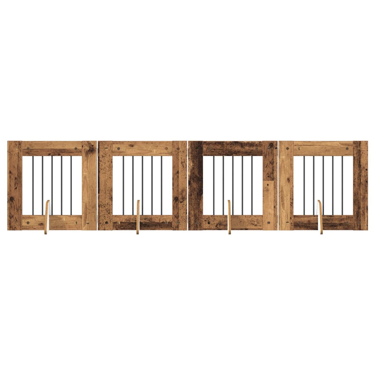Hondenhekje met standaards 4 pcs Oud hout 60 x 60 cm is nu te koop bij PeponiXL, paradijselijk wonen!