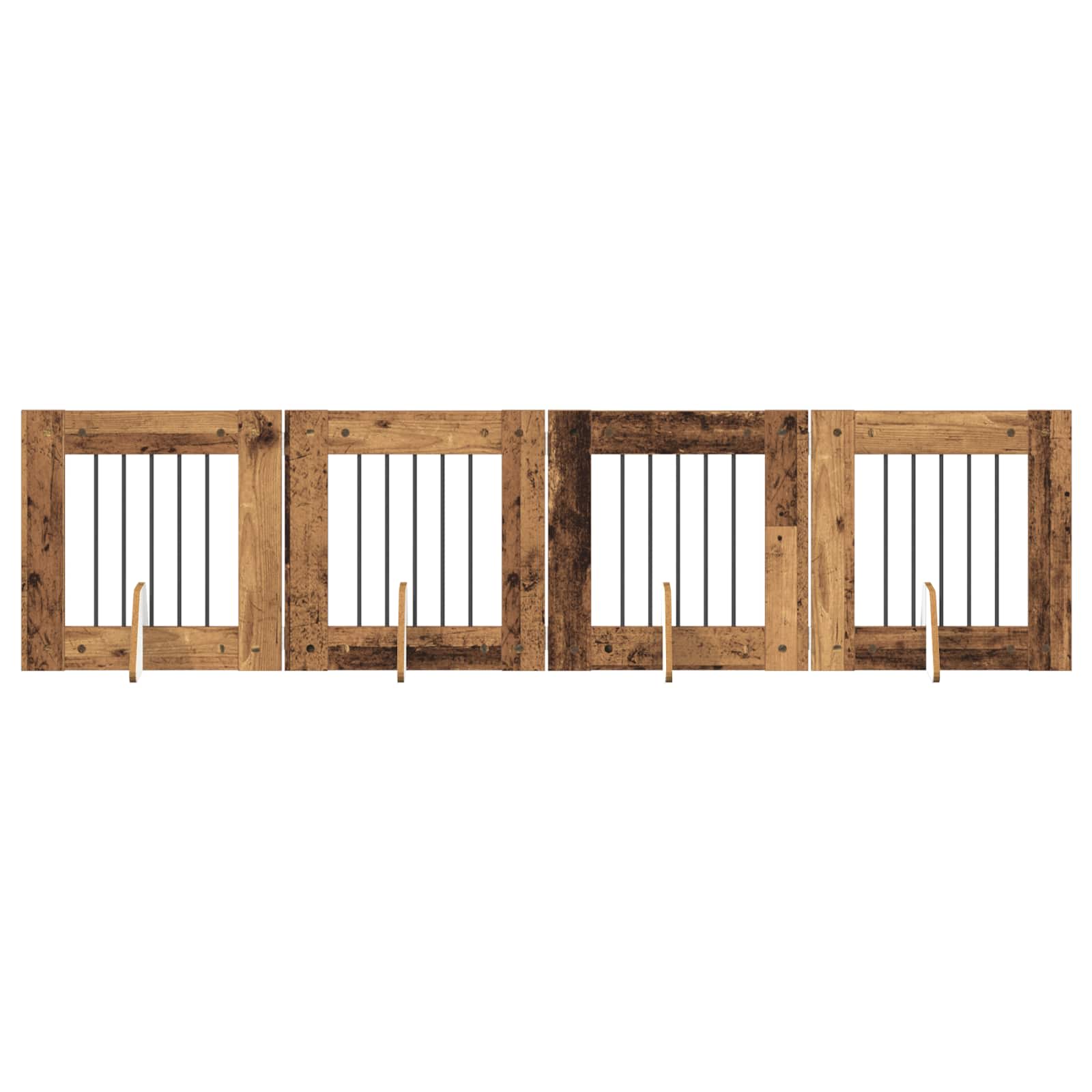 Hondenhekje met standaards 4 pcs Oud hout 60 x 60 cm is nu te koop bij PeponiXL, paradijselijk wonen!