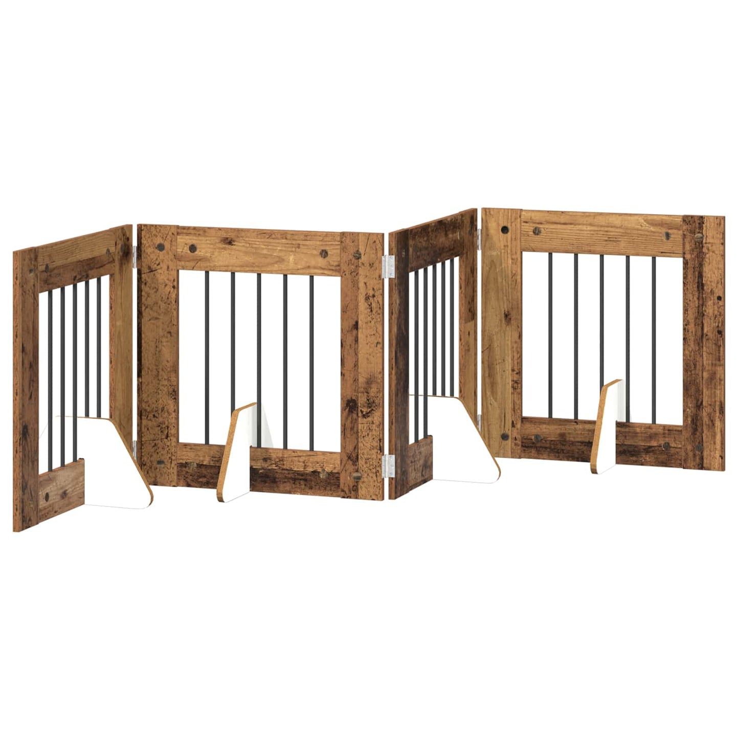 Hondenhekje met standaards 4 pcs Oud hout 60 x 60 cm is nu te koop bij PeponiXL, paradijselijk wonen!