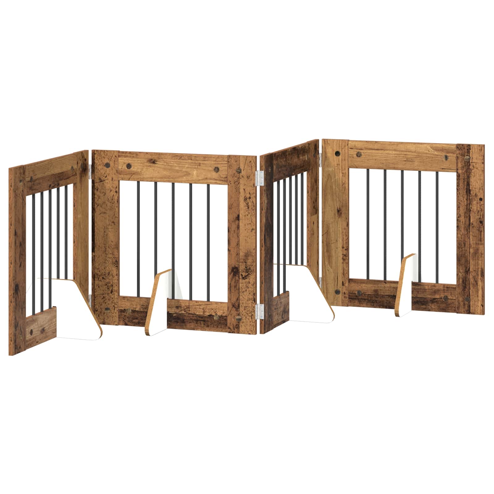 Hondenhekje met standaards 4 pcs Oud hout 60 x 60 cm is nu te koop bij PeponiXL, paradijselijk wonen!