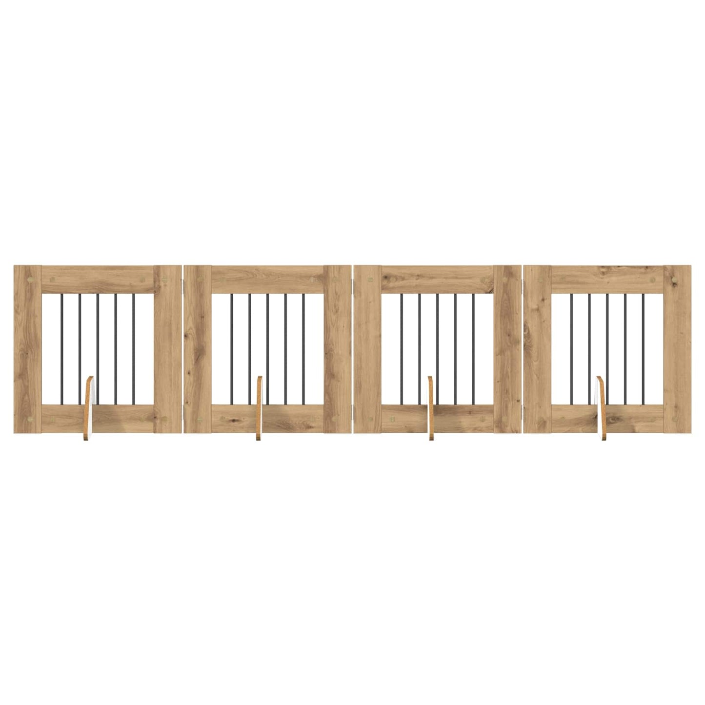 Opvouwbaar hondenhek met standaards 4 pcs Artisanaal eiken is nu te koop bij PeponiXL, paradijselijk wonen!