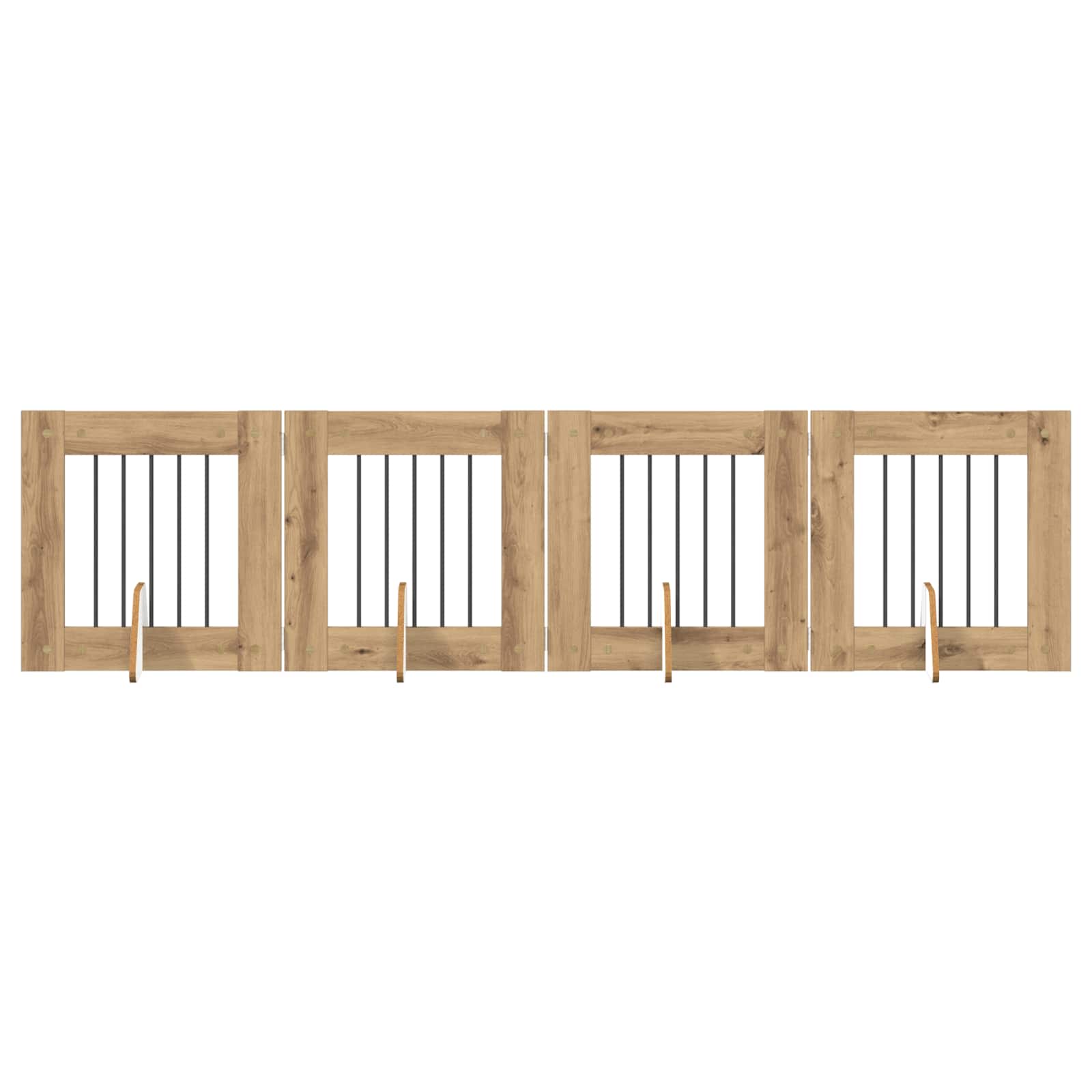 Opvouwbaar hondenhek met standaards 4 pcs Artisanaal eiken is nu te koop bij PeponiXL, paradijselijk wonen!