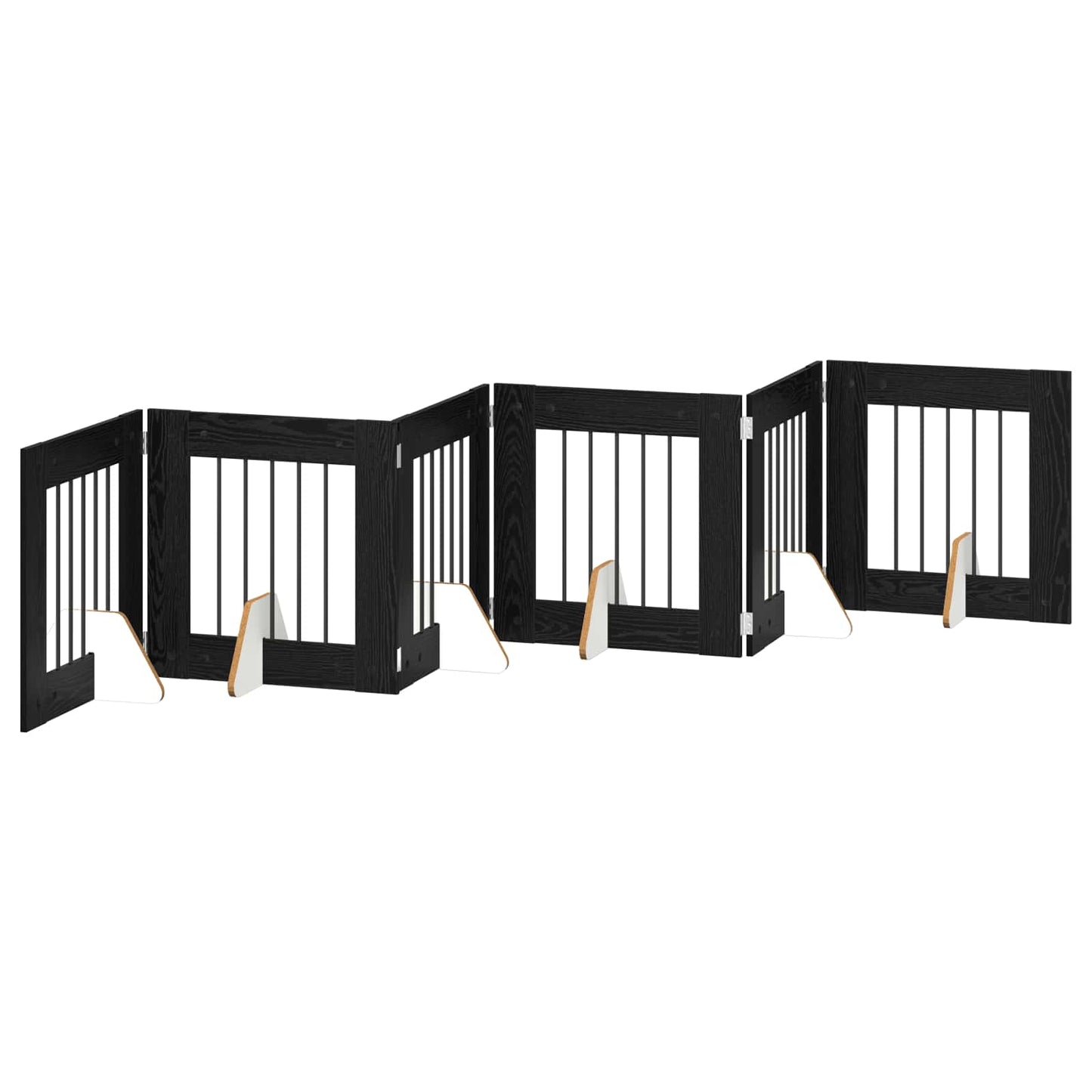 Hondenhekje met standaards 6 pcs Zwart eiken 60 x 60 cm is nu te koop bij PeponiXL, paradijselijk wonen!