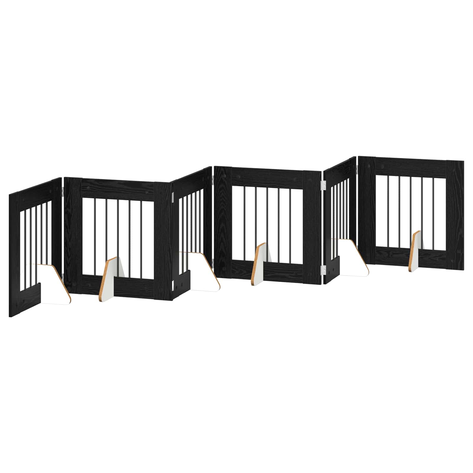 Hondenhekje met standaards 6 pcs Zwart eiken 60 x 60 cm is nu te koop bij PeponiXL, paradijselijk wonen!