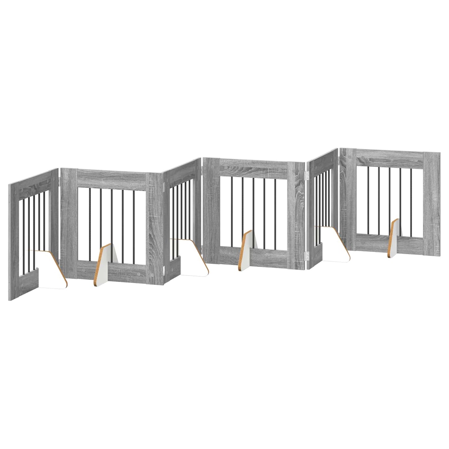 Hondenhekje met standaards 6 pcs Grijs sonoma 60 x 60 cm is nu te koop bij PeponiXL, paradijselijk wonen!