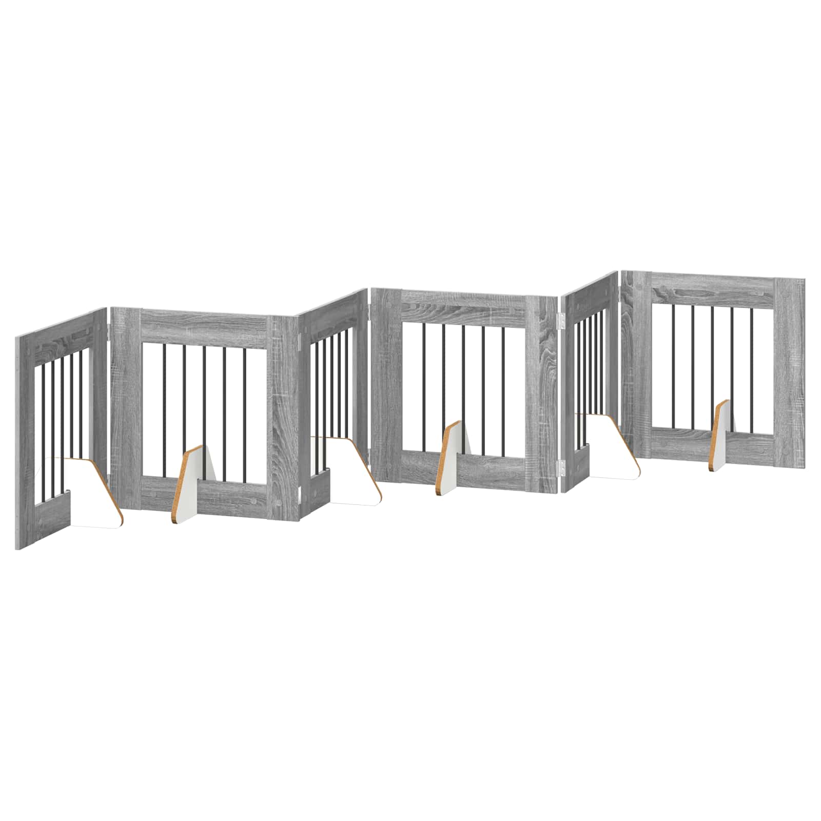 Hondenhekje met standaards 6 pcs Grijs sonoma 60 x 60 cm is nu te koop bij PeponiXL, paradijselijk wonen!