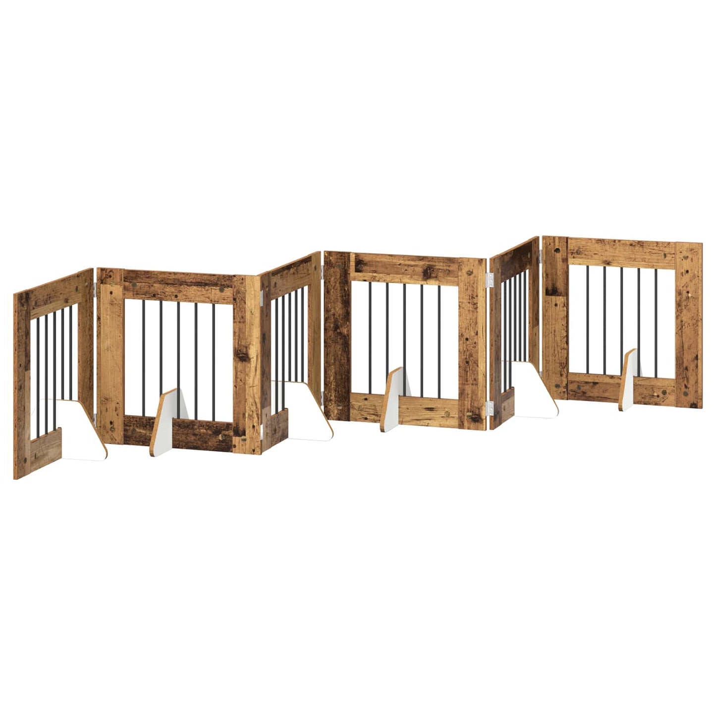 Hondenhekje met standaards 6 pcs Oud hout 60 x 60 cm is nu te koop bij PeponiXL, paradijselijk wonen!