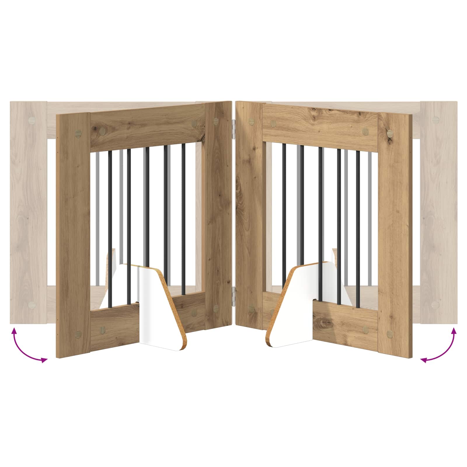 Opvouwbaar hondenhek met standaards 6 pcs Artisanaal eiken is nu te koop bij PeponiXL, paradijselijk wonen!