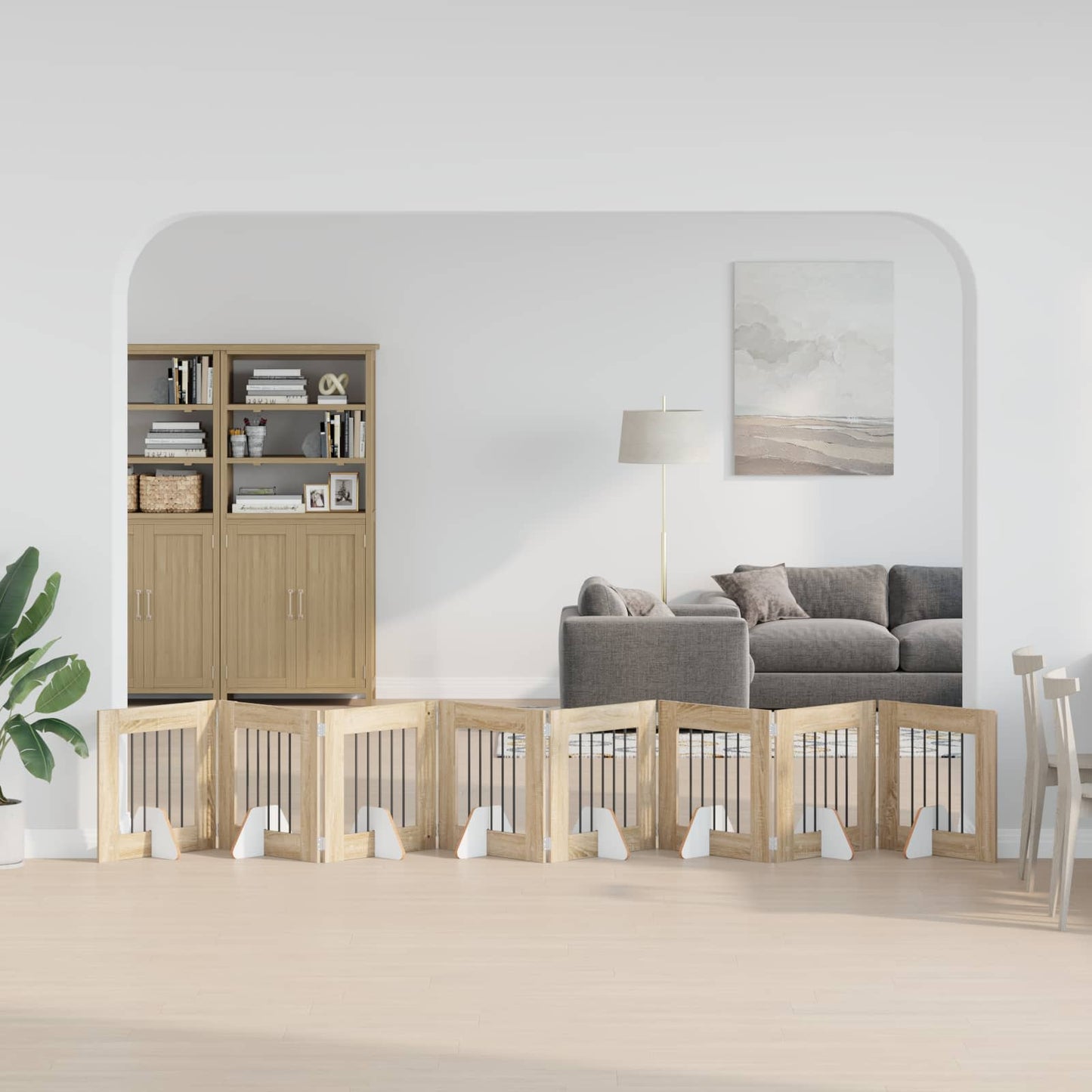 Opvouwbaar hondenhek met standaards 8 pcs Sonoma Eiken 60 cm is nu te koop bij PeponiXL, paradijselijk wonen!