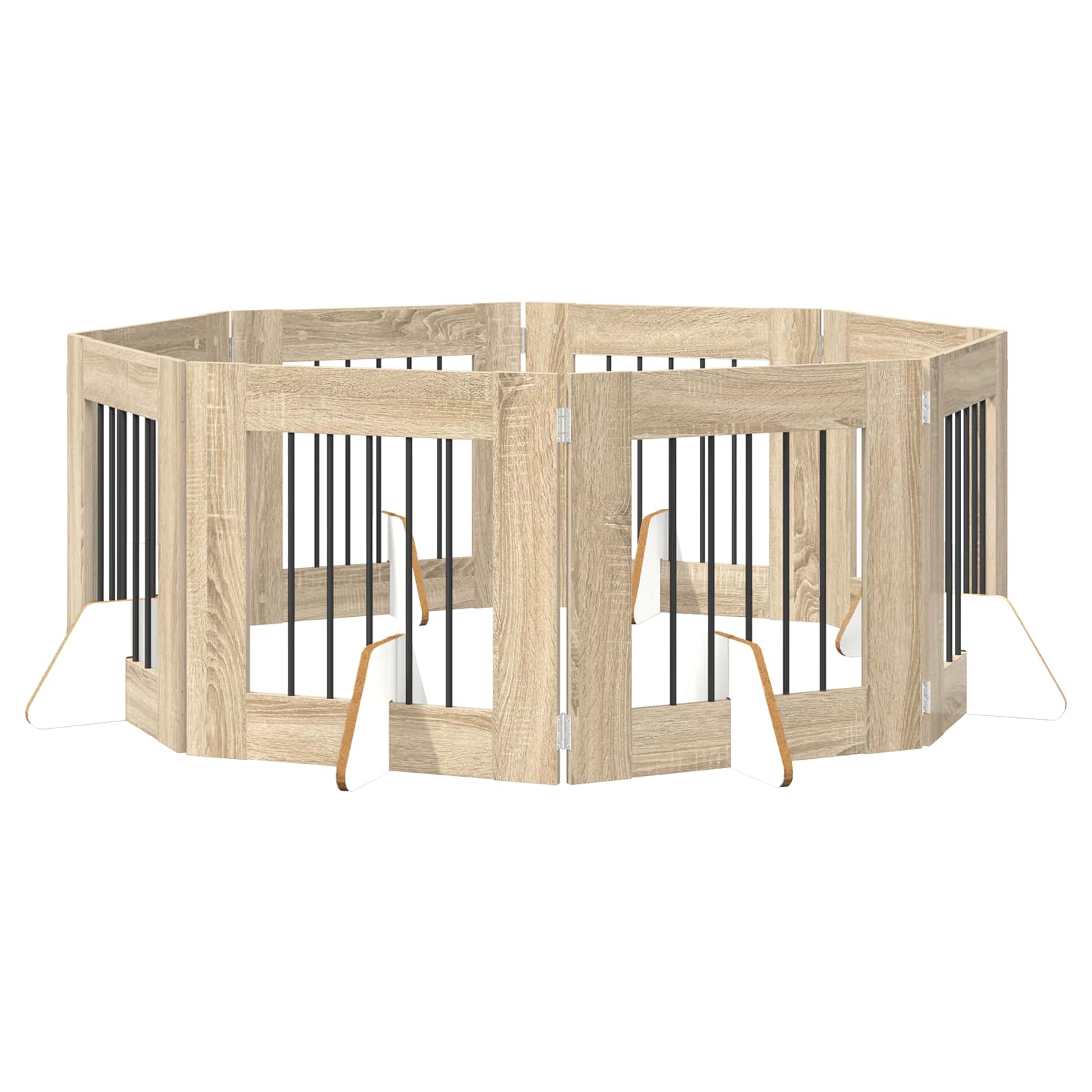 Opvouwbaar hondenhek met standaards 8 pcs Sonoma Eiken 60 cm is nu te koop bij PeponiXL, paradijselijk wonen!