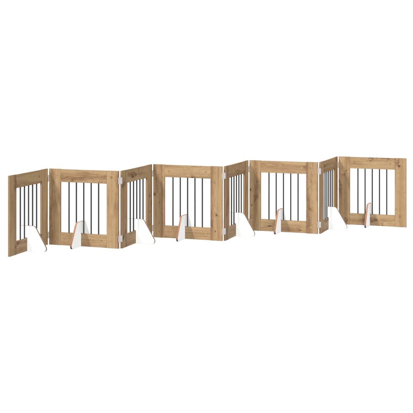 Opvouwbaar hondenhek met standaards 8 pcs Artisanaal eiken is nu te koop bij PeponiXL, paradijselijk wonen!