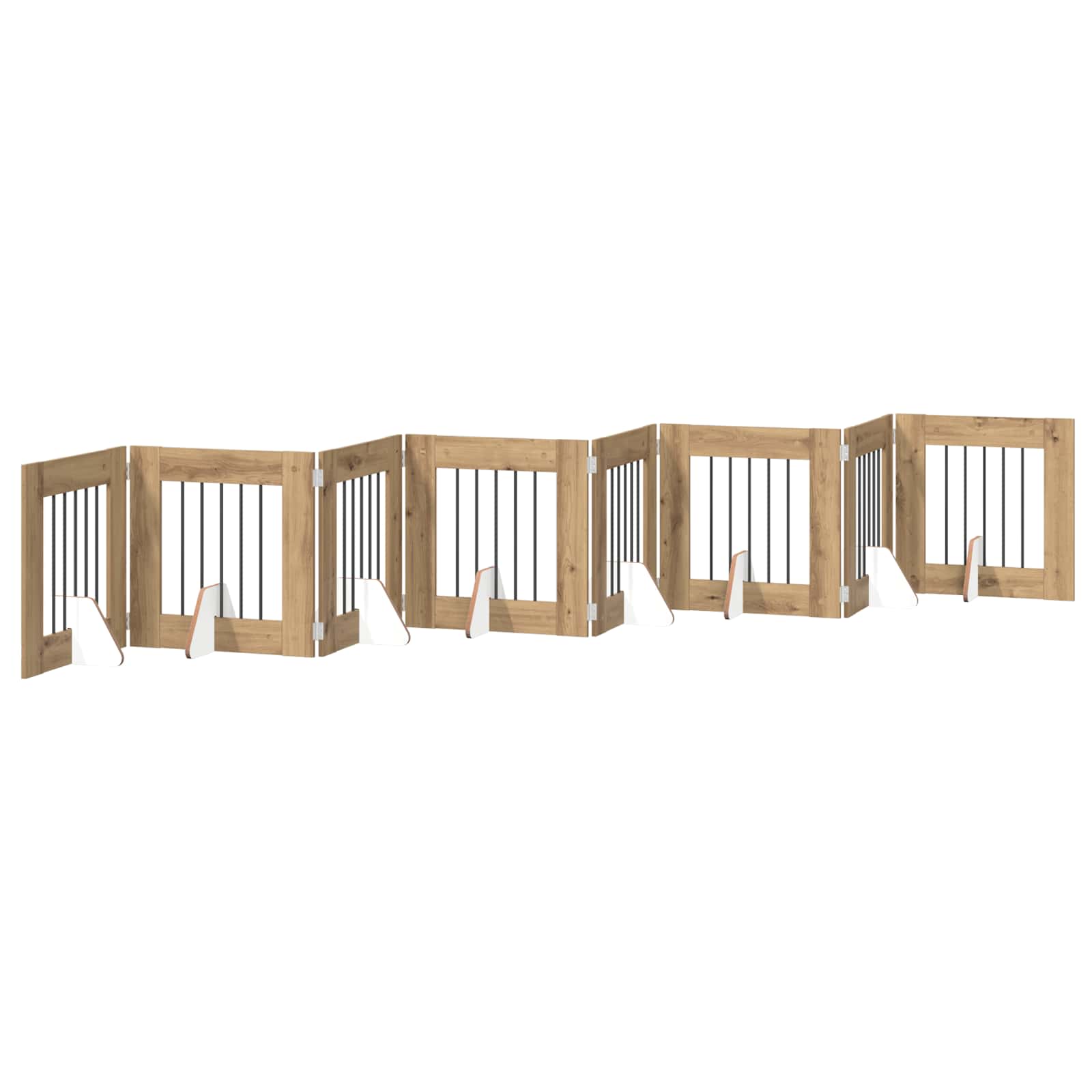 Opvouwbaar hondenhek met standaards 8 pcs Artisanaal eiken is nu te koop bij PeponiXL, paradijselijk wonen!