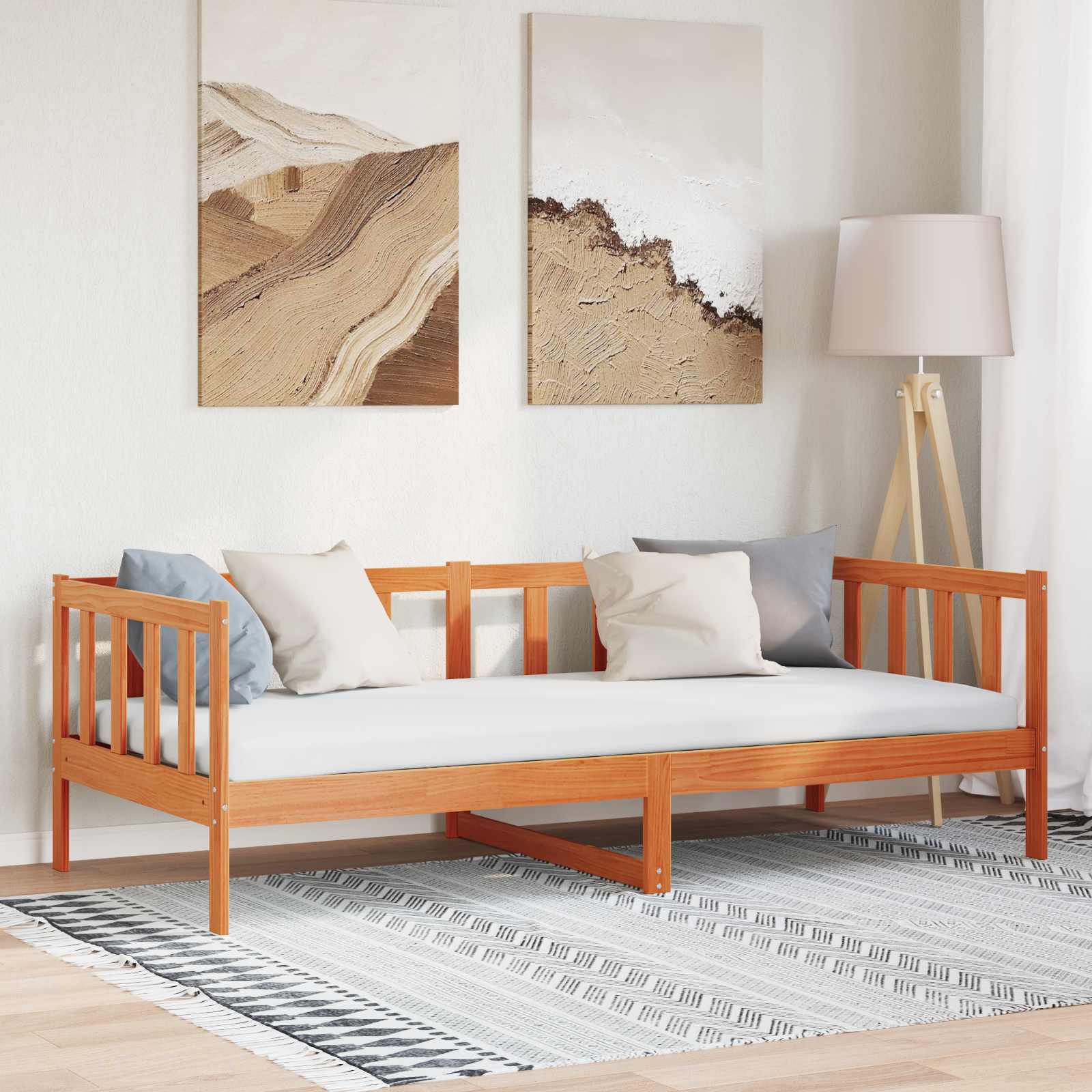 Bedframe met hoofdeinde Wasbruin 90 x 190 cm Massief grenenhout is nu te koop bij PeponiXL, paradijselijk wonen!
