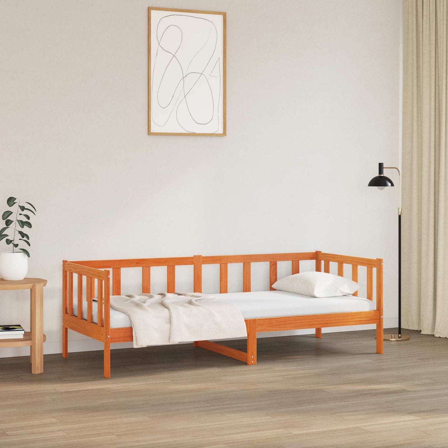 Bedframe met hoofdeinde Wasbruin 80 x 200 cm Massief grenenhout is nu te koop bij PeponiXL, paradijselijk wonen!