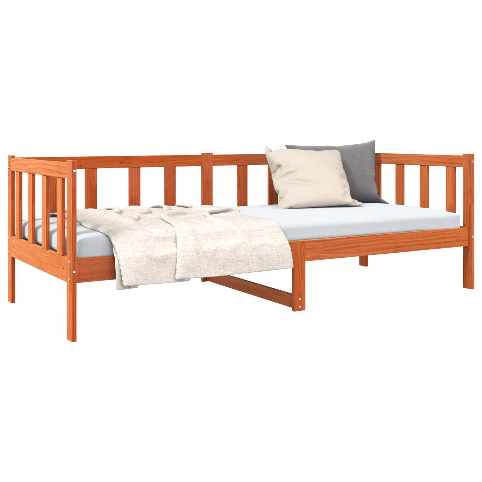 Bedframe met hoofdeinde Wasbruin 90 x 190 cm Massief grenenhout is nu te koop bij PeponiXL, paradijselijk wonen!