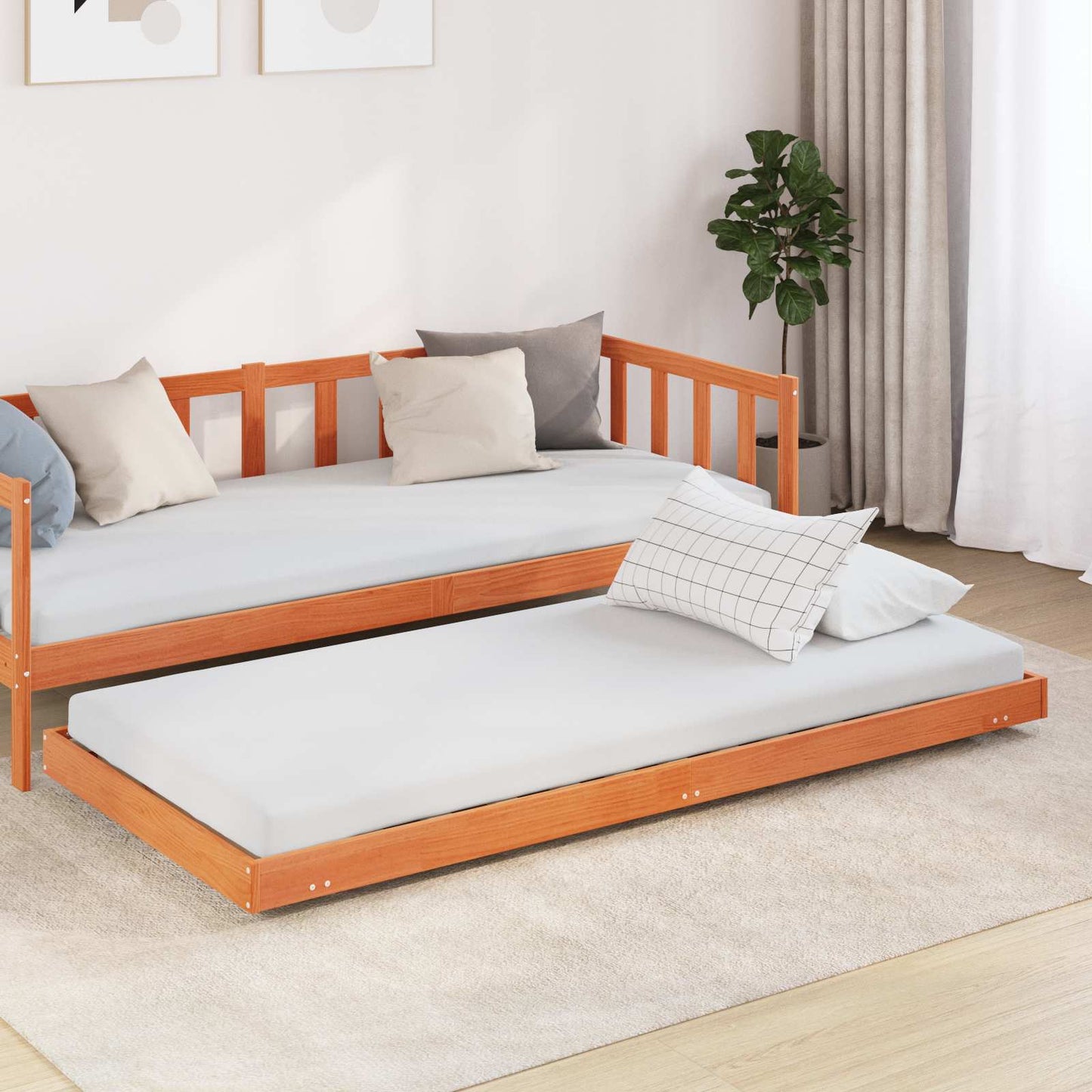 Bedframe Wasbruin 90 x 190 cm Massief grenenhout is nu te koop bij PeponiXL, paradijselijk wonen!