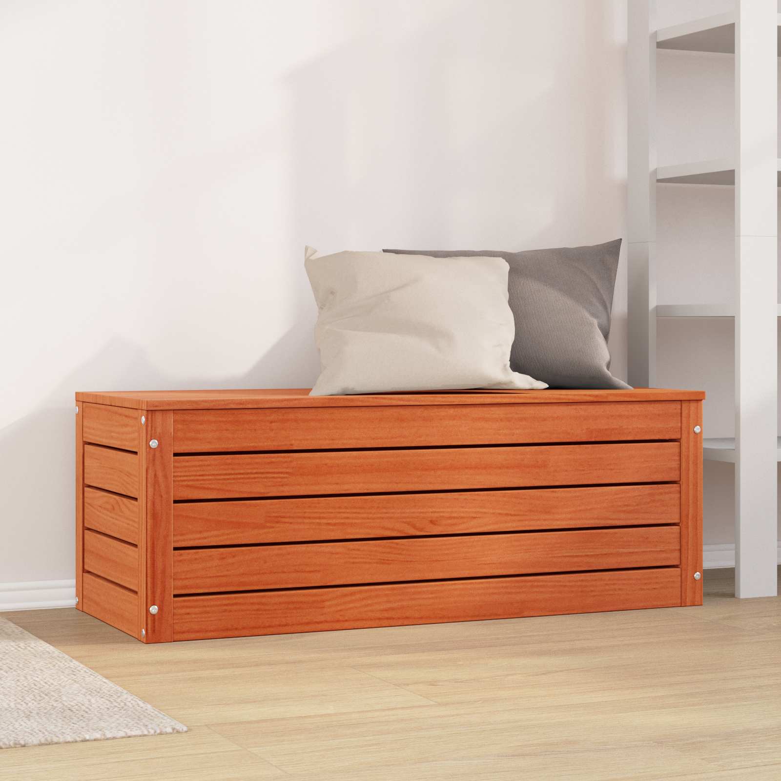 Opbergbox Wasbruin 109 x 36,5 x 33 cm Massief grenenhout is nu te koop bij PeponiXL, paradijselijk wonen!