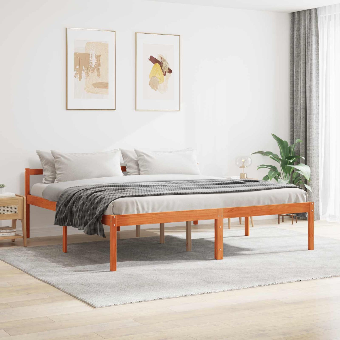 Bedframe Wasbruin 180 x 200 cm Massief grenenhout is nu te koop bij PeponiXL, paradijselijk wonen!