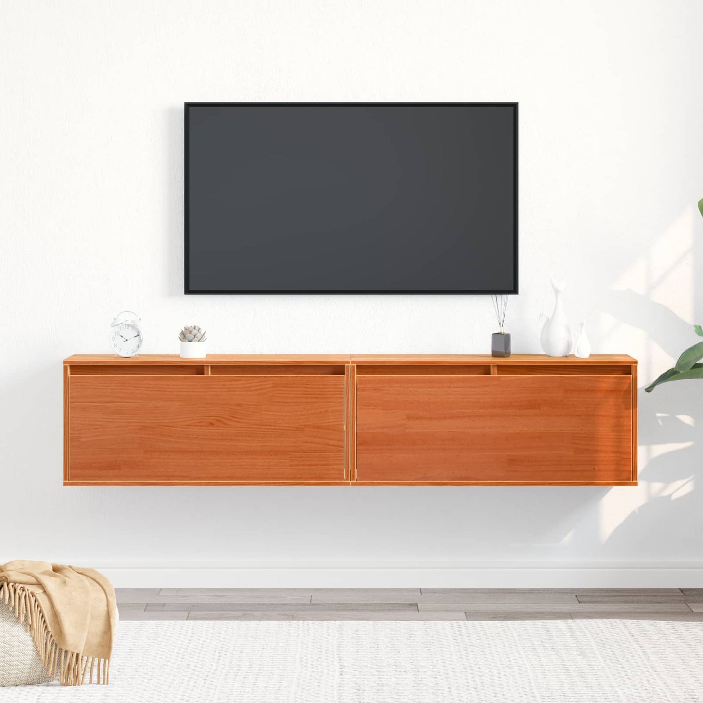 Wandkast 2 pcs Wasbruin 80 x 30 x 35 cm Massief grenenhout is nu te koop bij PeponiXL, paradijselijk wonen!