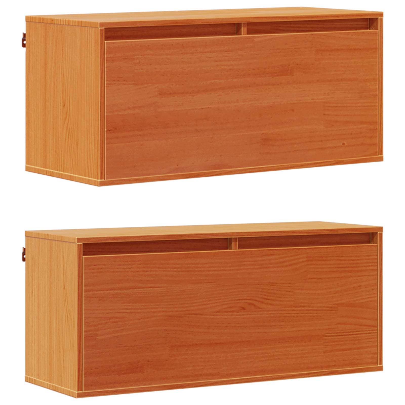 Wandkast 2 pcs Wasbruin 80 x 30 x 35 cm Massief grenenhout is nu te koop bij PeponiXL, paradijselijk wonen!